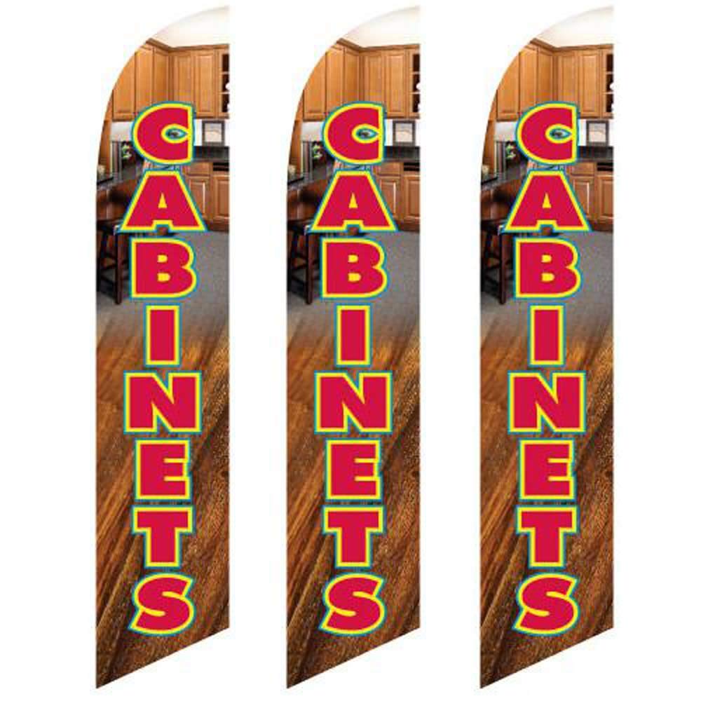 3-Pack Full Sleeve Swooper Flags - Red & Yellow Cabinet Decorations for Kitchen, Office & Retail Store Displays | Party & Home Decoration Supplies