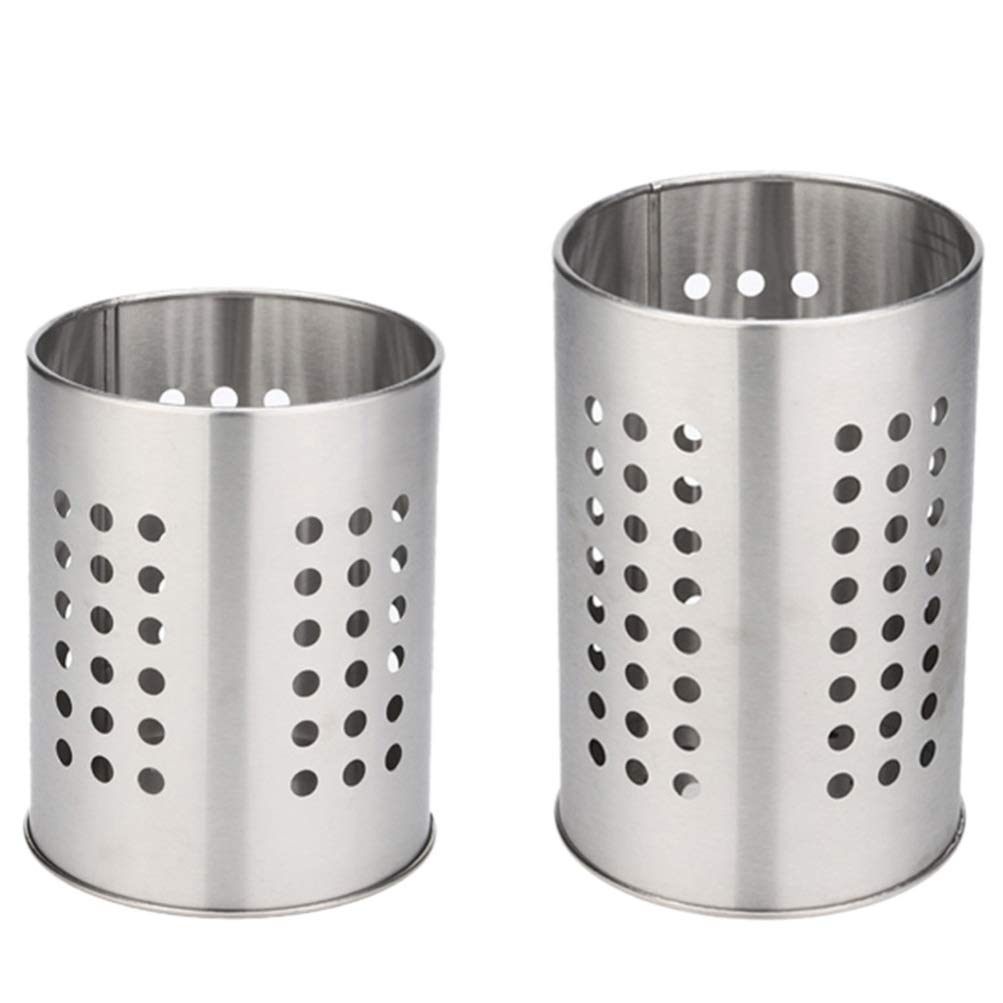 YARNOW 2-Pack Stainless Steel Utensil Holder - Chopstick & Flatware Drying Rack, Countertop Organizer for Kitchen (Silver) | Perfect for Dish Drainer, Silverware Storage & Kitchen Counter Organization
