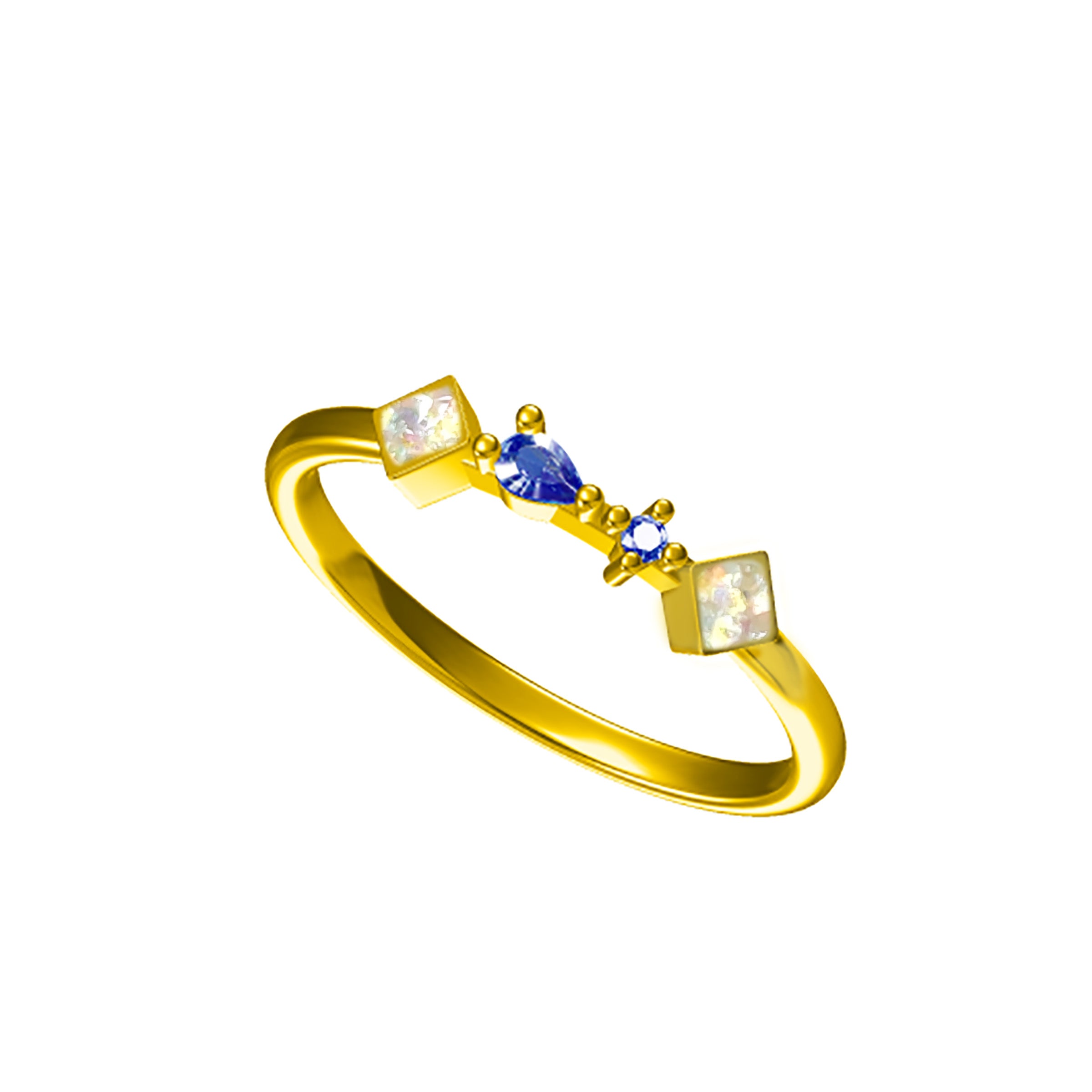 Starlit Whimsy Ashes Ring with Birthstone - Elegant Memorial Jewelry for Women, Perfect for Remembrance, Anniversaries & Special Occasions
