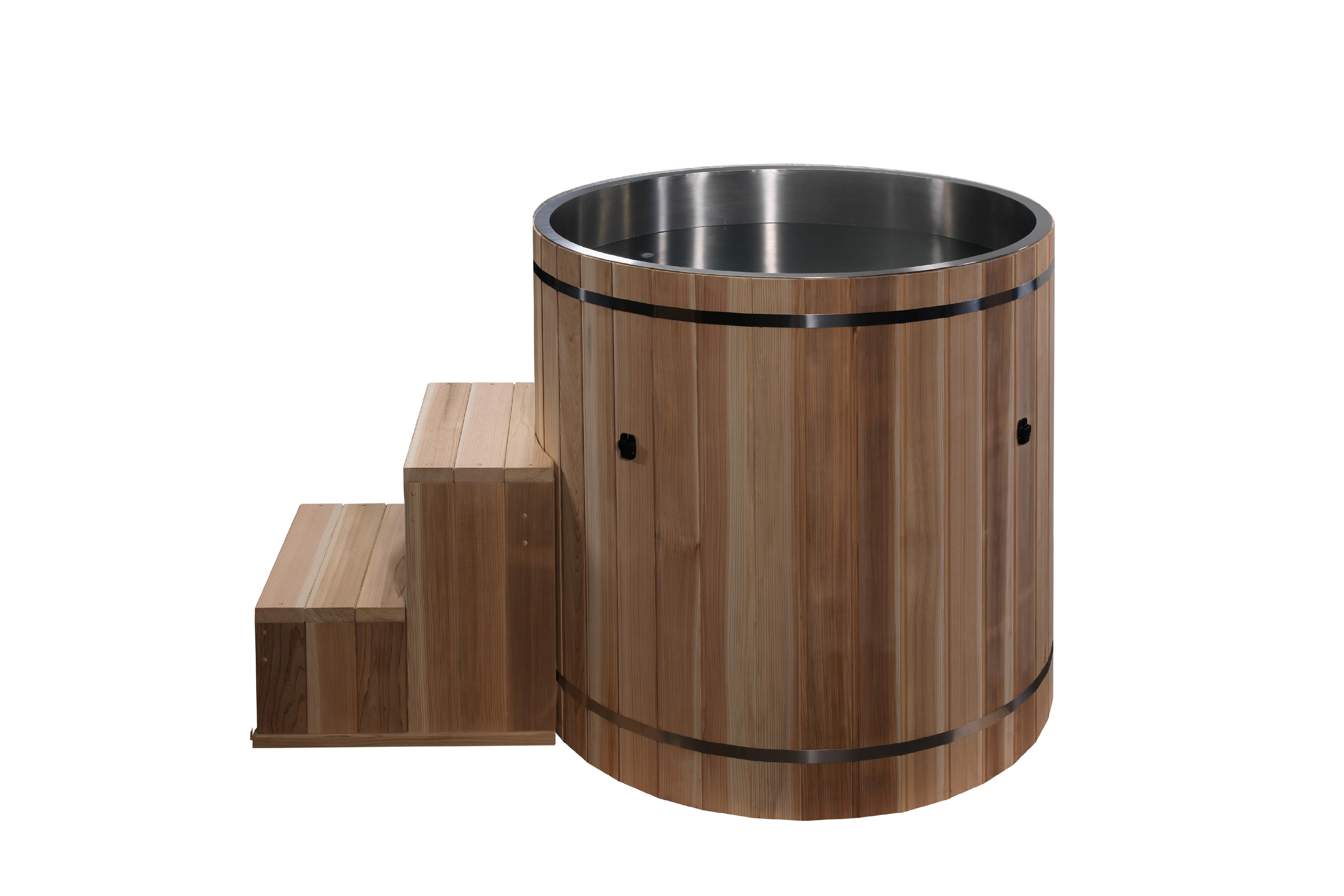 Premium Cold Plunge Barrel for Athletes - Pacific Cedar Wood Cold Therapy Tub with 304 Stainless Steel - Ideal for Post-Workout Recovery & Muscle Pain Relief