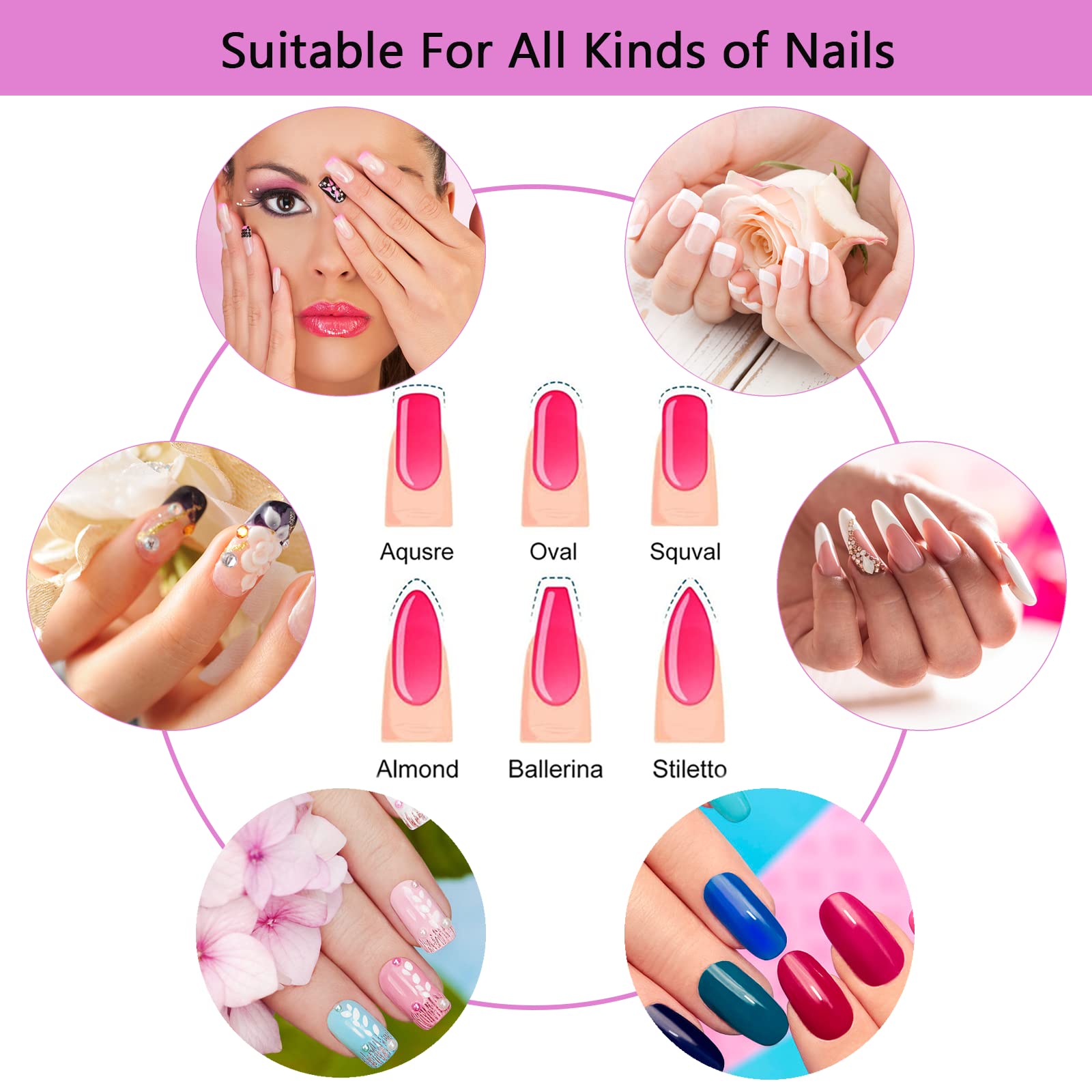 15-Piece Professional Nail File & Buffer Set - 10 Double-Sided 100/180 Grit Nail Files for Acrylic & Gel Nails + 5 Nail Buffer Blocks for Natural Nails - Perfect for Home Manicures, Salons & DIY Nail Care