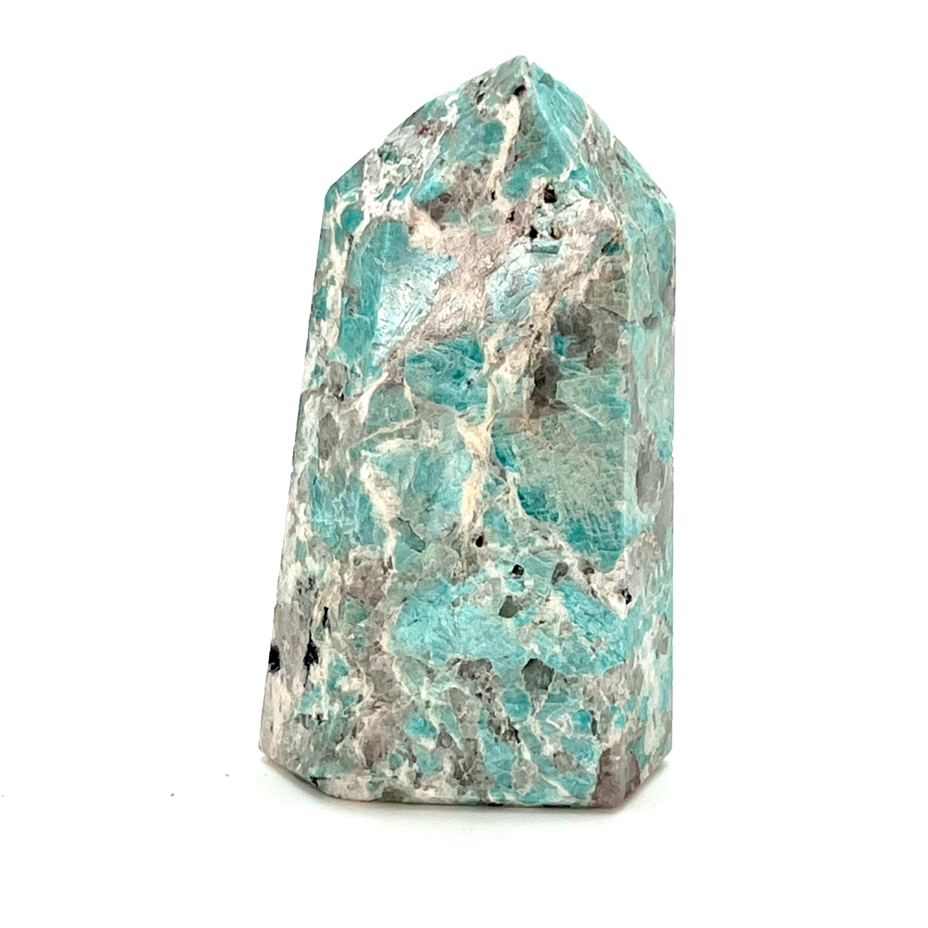 Amazonite Crystal Healing Stone - Polished Tower Point for Meditation, Reiki, and Home Decor | Natural Gemstone for Positive Energy & Spiritual Growth
