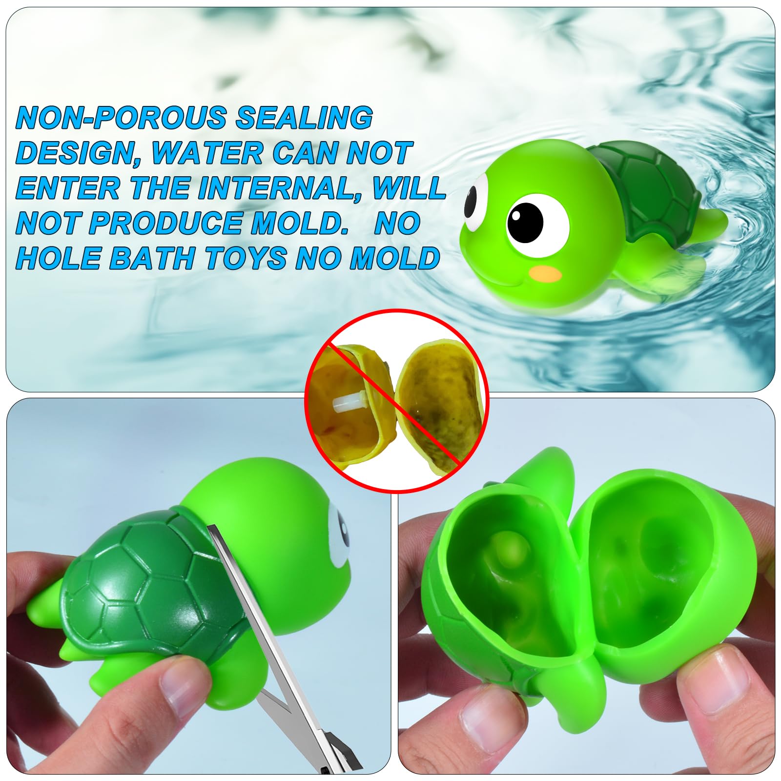 Mold-Free Baby Bath Toys for Toddlers 1-3 Years | No Hole Bath Toys for Infants 6-12 Months | Safe Bathtub & Pool Water Toys for Boys & Girls 1-4 Years Old | Perfect for Bath Time, Shower Play & Swimming Fun