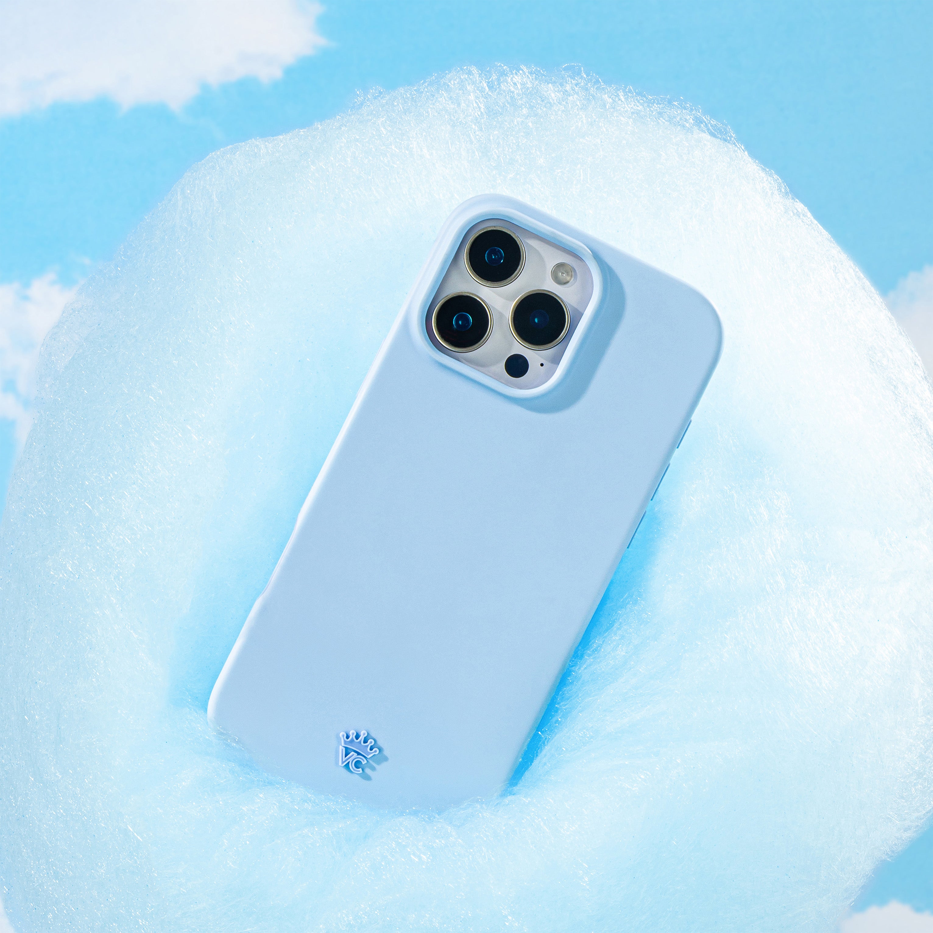 Premium Cotton Candy Blue iPhone Case - Soft Silicone Protective Cover for iPhone [Model] - Trendy, Durable & Slim Design for Everyday Use, Travel & Outdoor Activities
