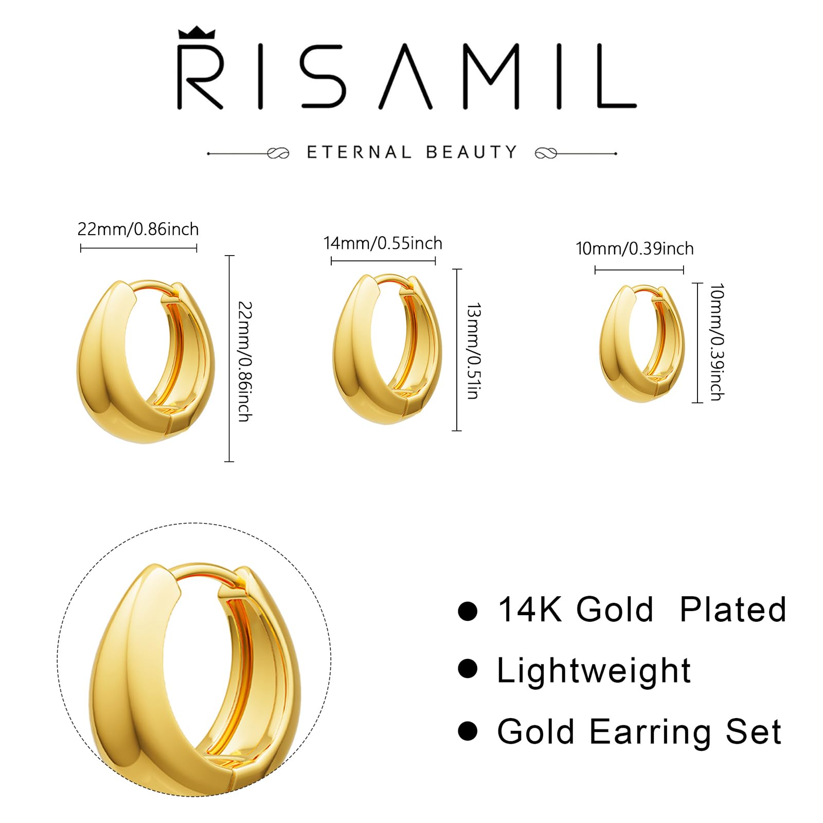14K Gold Plated Hoop Earrings for Women - Elegant Small Knot Huggie Hoops in Gold & Silver | Trendy Everyday Jewelry for Work, Parties & Casual Outings