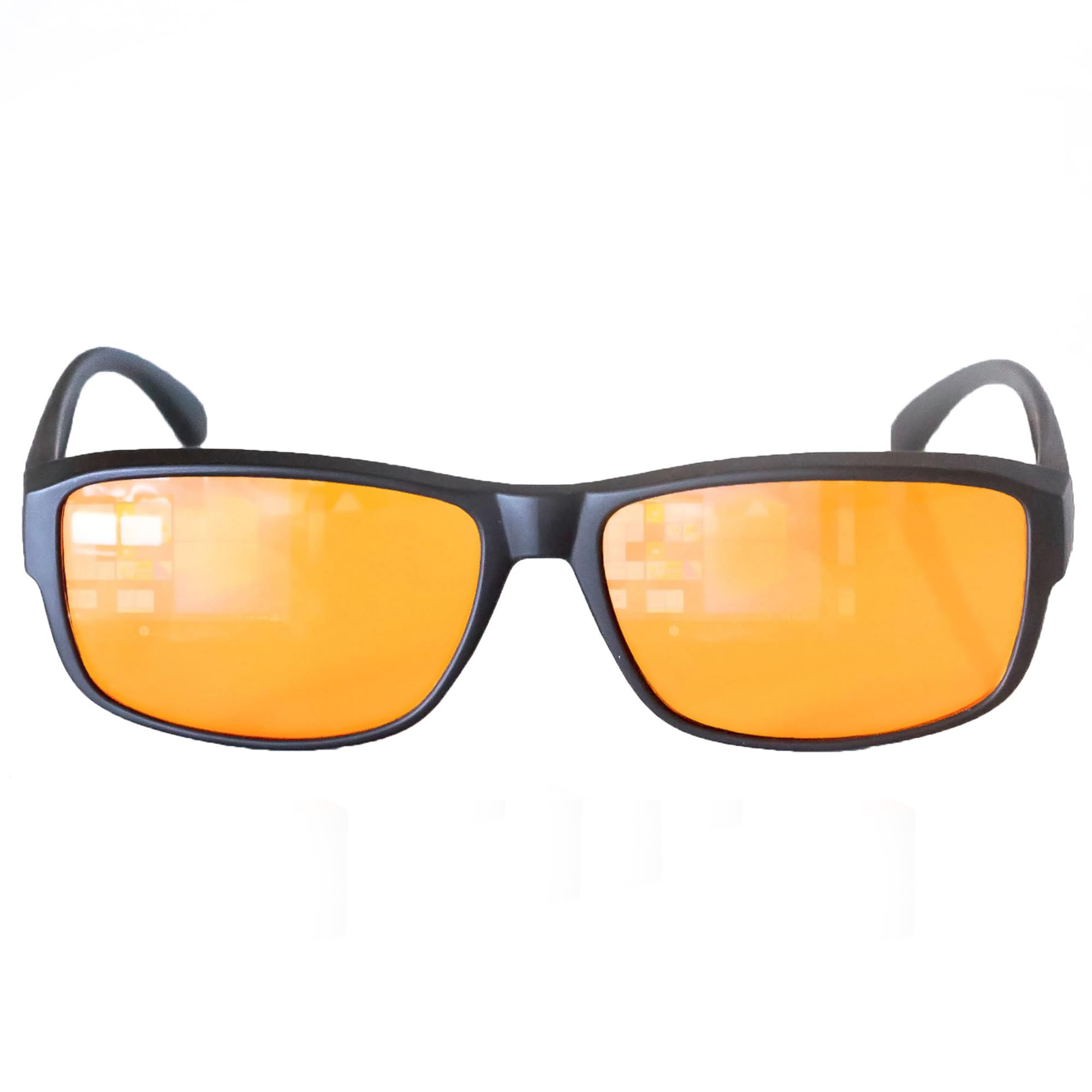 99.5% Blue Light Blocking Glasses - Orange Fit Over Prescription Glasses for Sleep & Eye Strain Relief - Computer Glasses for Men & Women - Perfect for Nighttime Use, Gaming & Office Work
