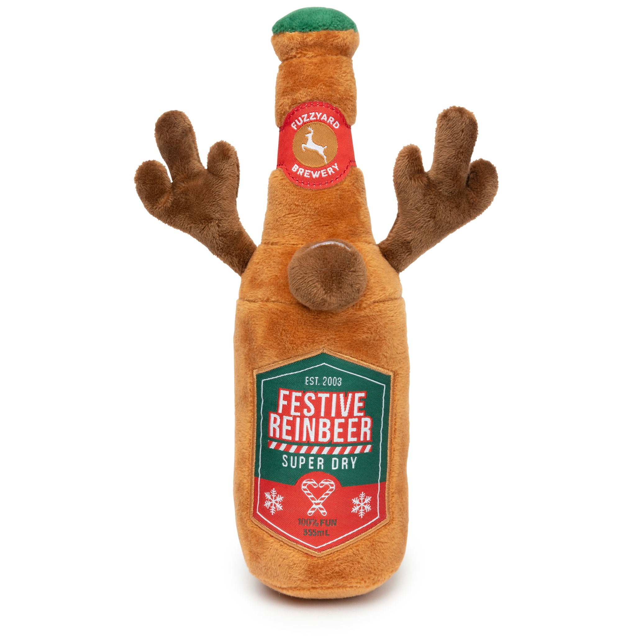 Festive Reinbeer Brown Dog Chew Toy - Durable & Safe for Puppies & Dogs - Perfect for Christmas Gifts & Playtime Fun