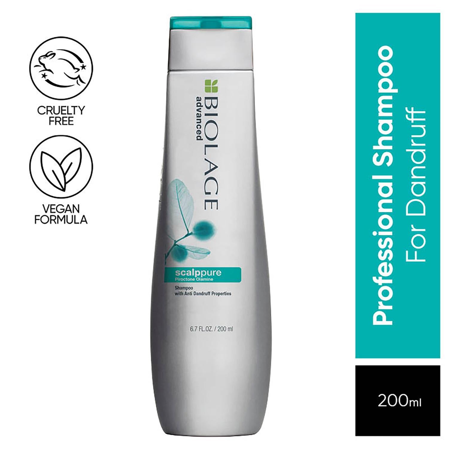 Biolage Professional Scalppure Anti-Dandruff Shampoo for Dry & Itchy Scalp - Flake-Free Hair Care with Pyrithione Zinc - Ideal for Daily Use & Sensitive Scalp