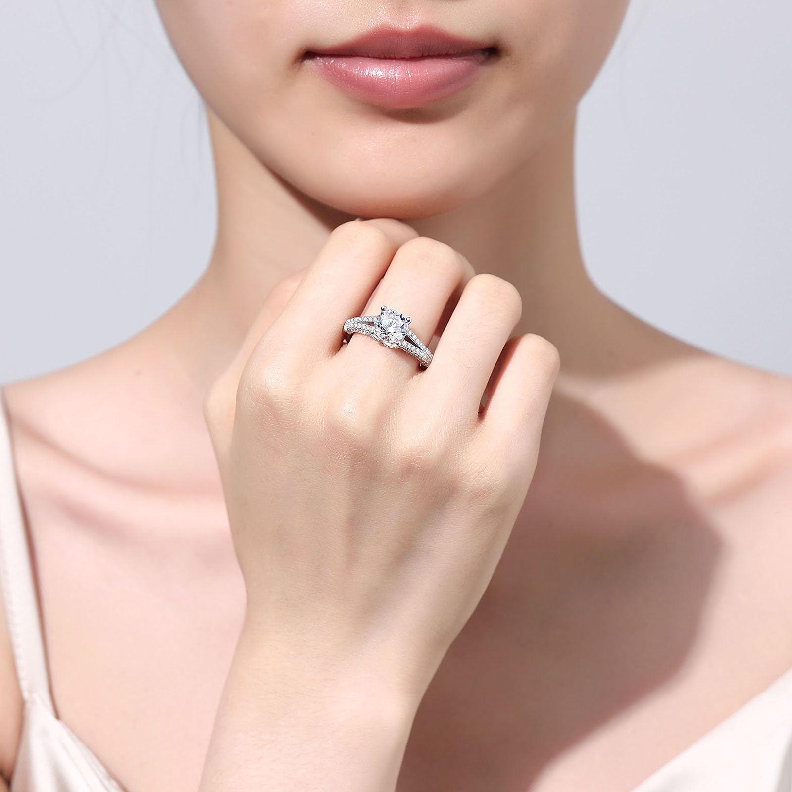 Exquisite Moissanite Engagement Rings for Women - S925 Sterling Silver Wedding Bands, Anniversary & Valentine's Gifts for Her - Ideal for Proposals, Bridal Jewelry & Special Occasions