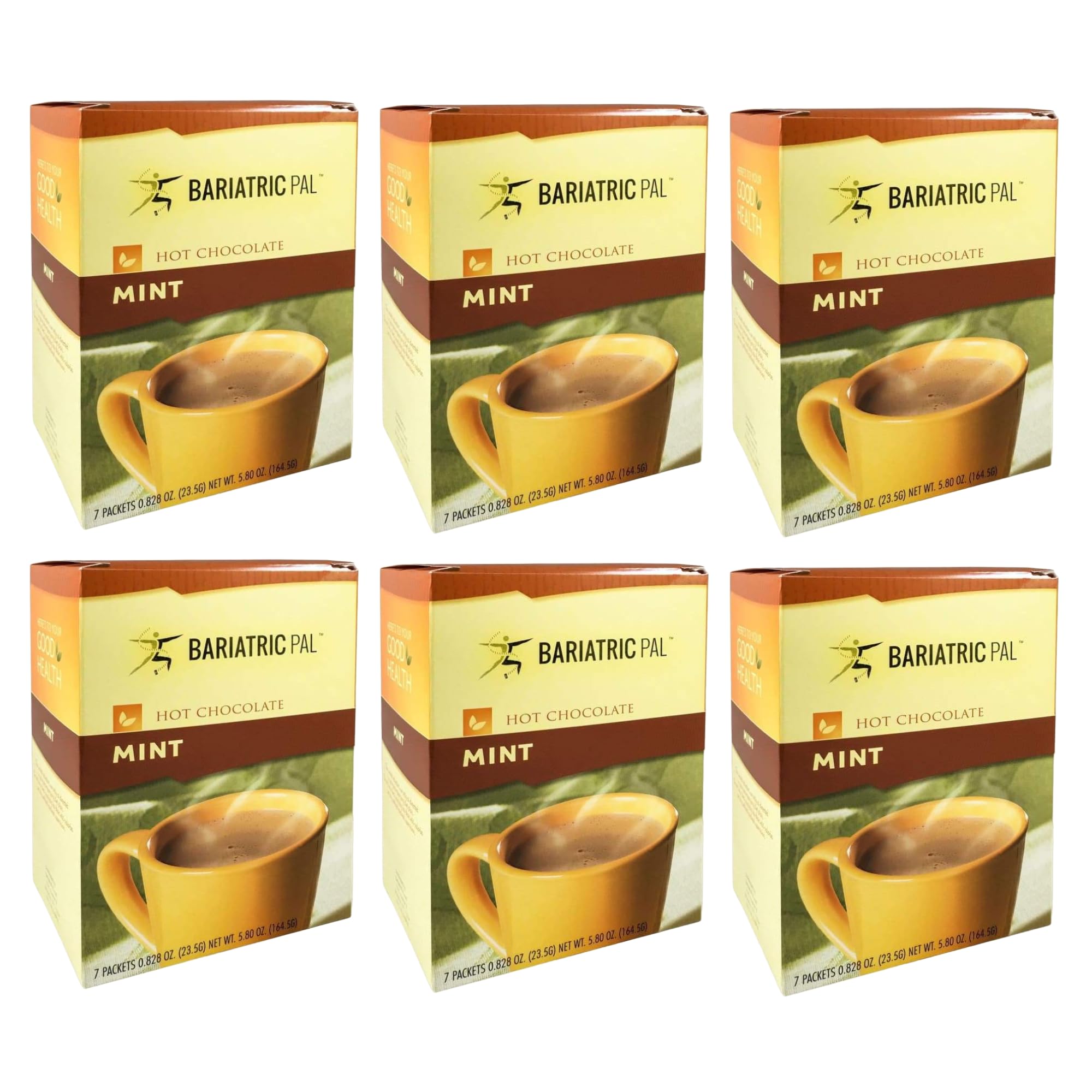 BariatricPal Mint Hot Chocolate Protein Drink - 6 Pack | High Protein Low Carb Meal Replacement for Weight Loss | Perfect for Post-Workout Recovery & Healthy Snacking