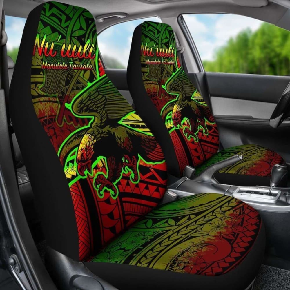 American Samoa Car Seat Covers - Premium Nu'Uuli Reggae Polynesian Patterns (Model 105905) for Cars, Trucks & SUVs - Waterproof & Stylish Protection