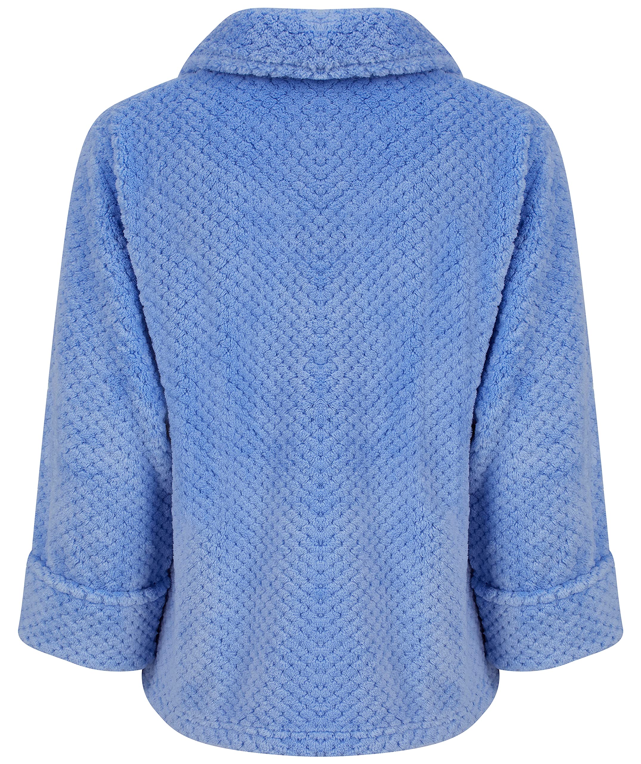 Slenderella Women's Soft Waffle Fleece Bed Jacket - Button Up Collar House Coat for Lounge & Sleepwear (5 Colors) - Perfect for Relaxing at Home, Morning Coffee & Cozy Evenings