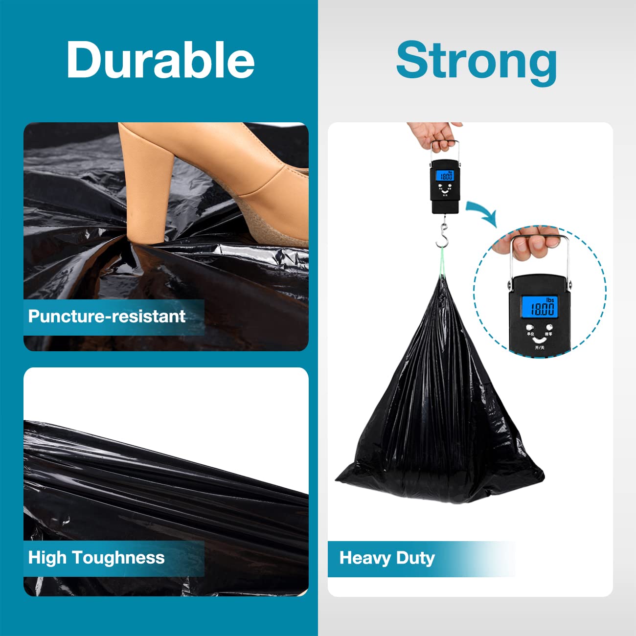 TRIPTIPS 8 Gallon Portable Toilet Bags with Drawstring - Leak-Proof Camping Toilet Waste Liners | Ideal for Outdoor Adventures, Camping, Hiking, RV Trips & Emergency Preparedness