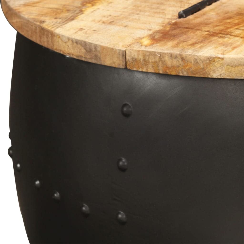 CHARMMA 20.9 Inch Round Coffee Table - Solid Mango Wood, Modern Living Room Furniture for Small Spaces - Perfect for Apartments, Dorms & Cozy Home Decor