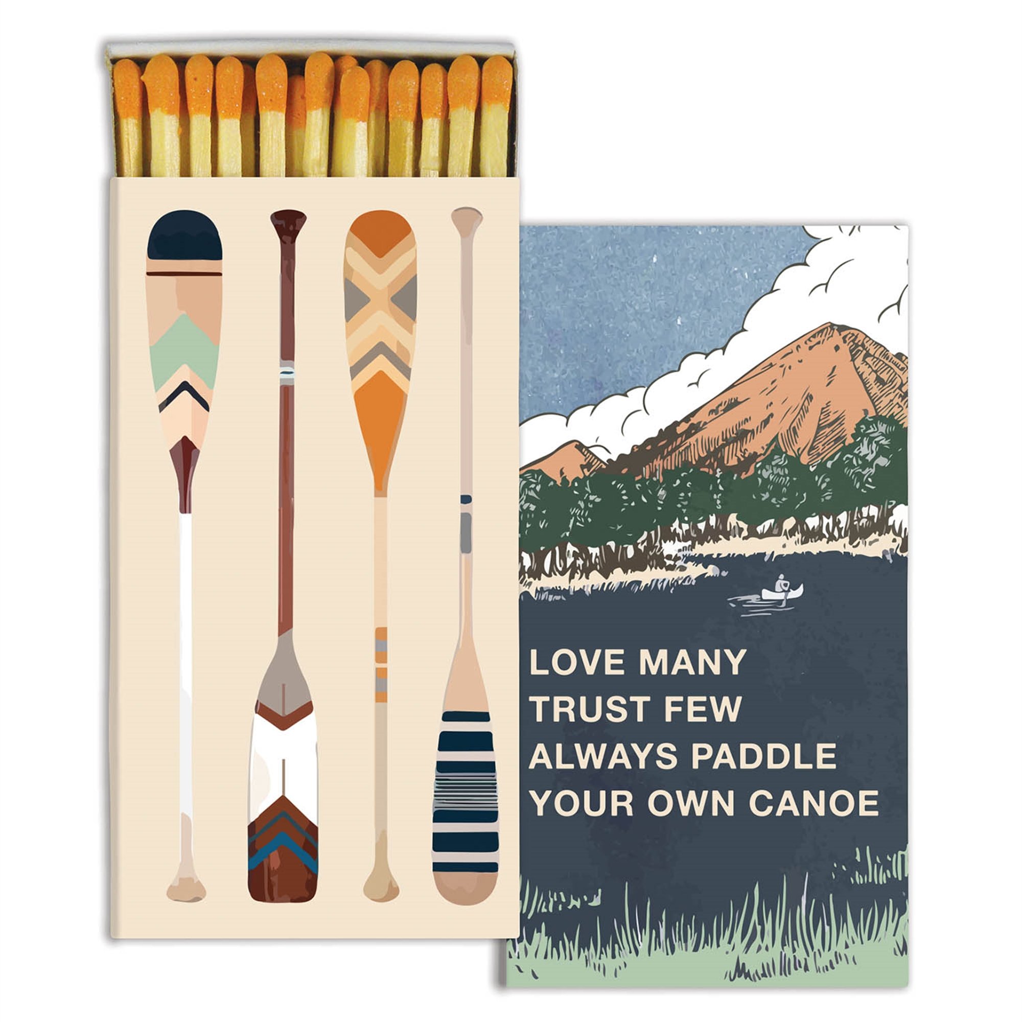 Premium Wooden Match Box for Canoeing & Outdoor Adventures - Waterproof Matches for Camping, Hiking, and Emergency Survival Kits
