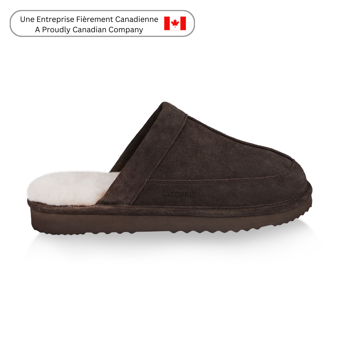 Luc Men's Comfortable House Slippers - Dark Brown Indoor/Outdoor Soft Sole Slides for Relaxing at Home, Hotel, or Spa