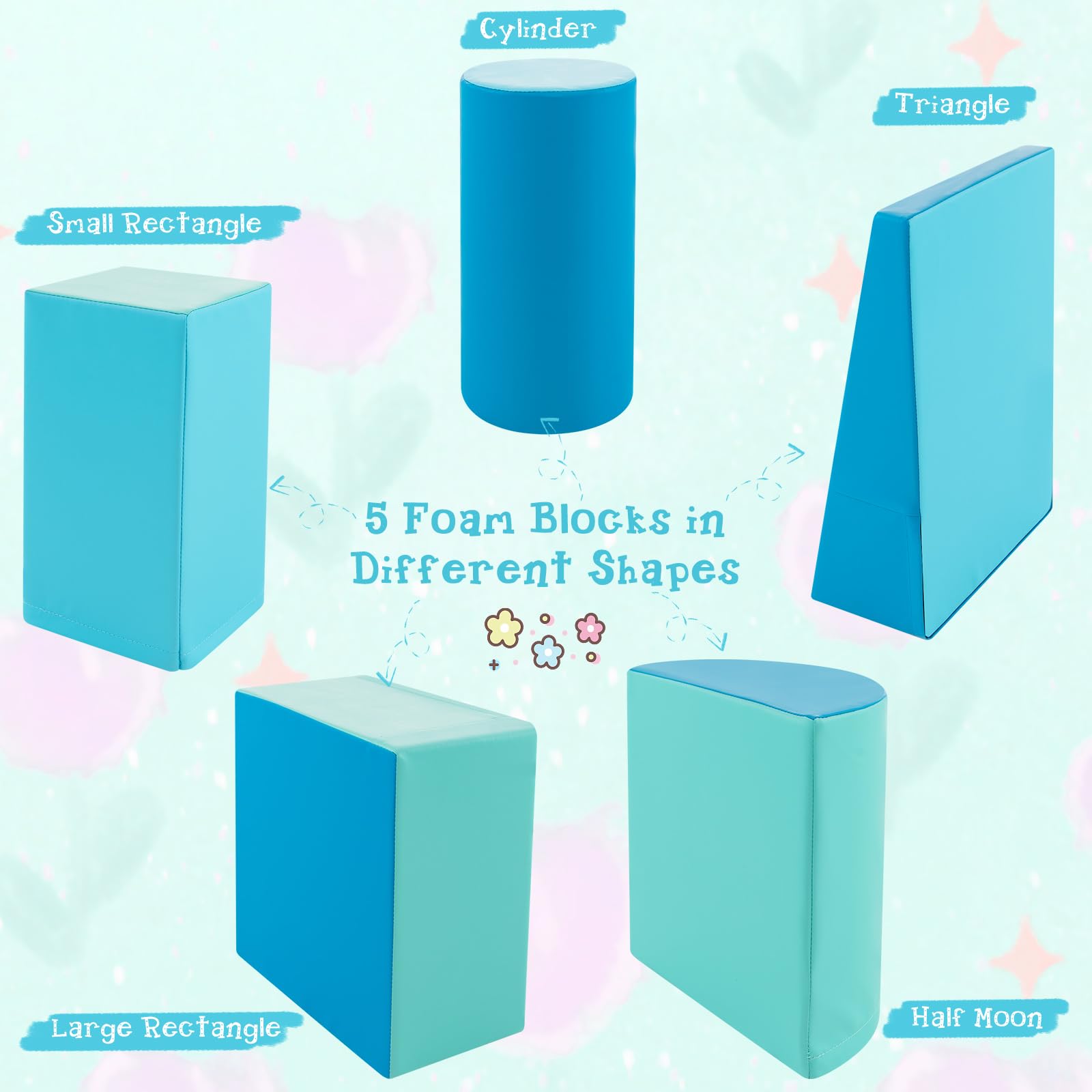 Costzon 5-Piece Soft Foam Climbing Toys for Toddlers & Infants - Waterproof Indoor Play Structures for Child Development | Perfect for Preschool Playrooms, Daycare Centers & Home Play Areas