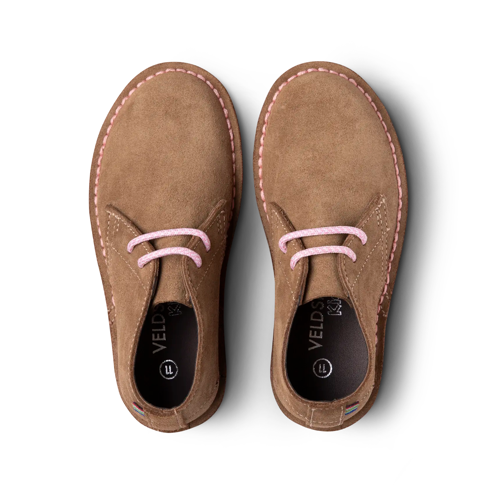 Veldskoen Kids Freya the Flamingo Shoes - Comfortable & Stylish Hot Pink Sole Sneakers for Girls | Perfect for School, Play & Outdoor Adventures