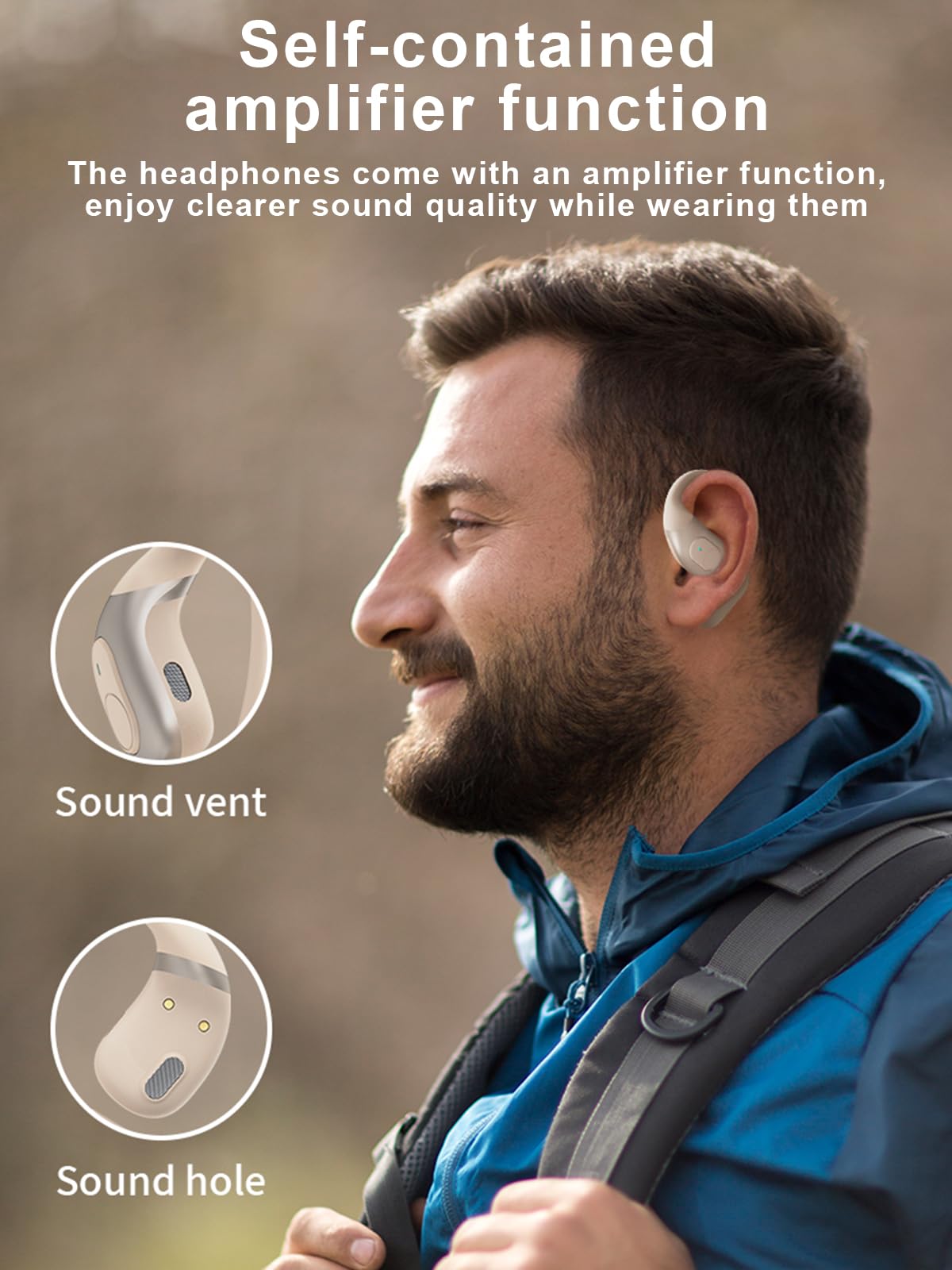 Wireless Open Ear Bluetooth Headphones for Sports - Digital Display Hook Ear Earbuds with Bluetooth 5.3 for iPhone & Android - Perfect for Running, Cycling, Workout, Driving & Outdoor Activities