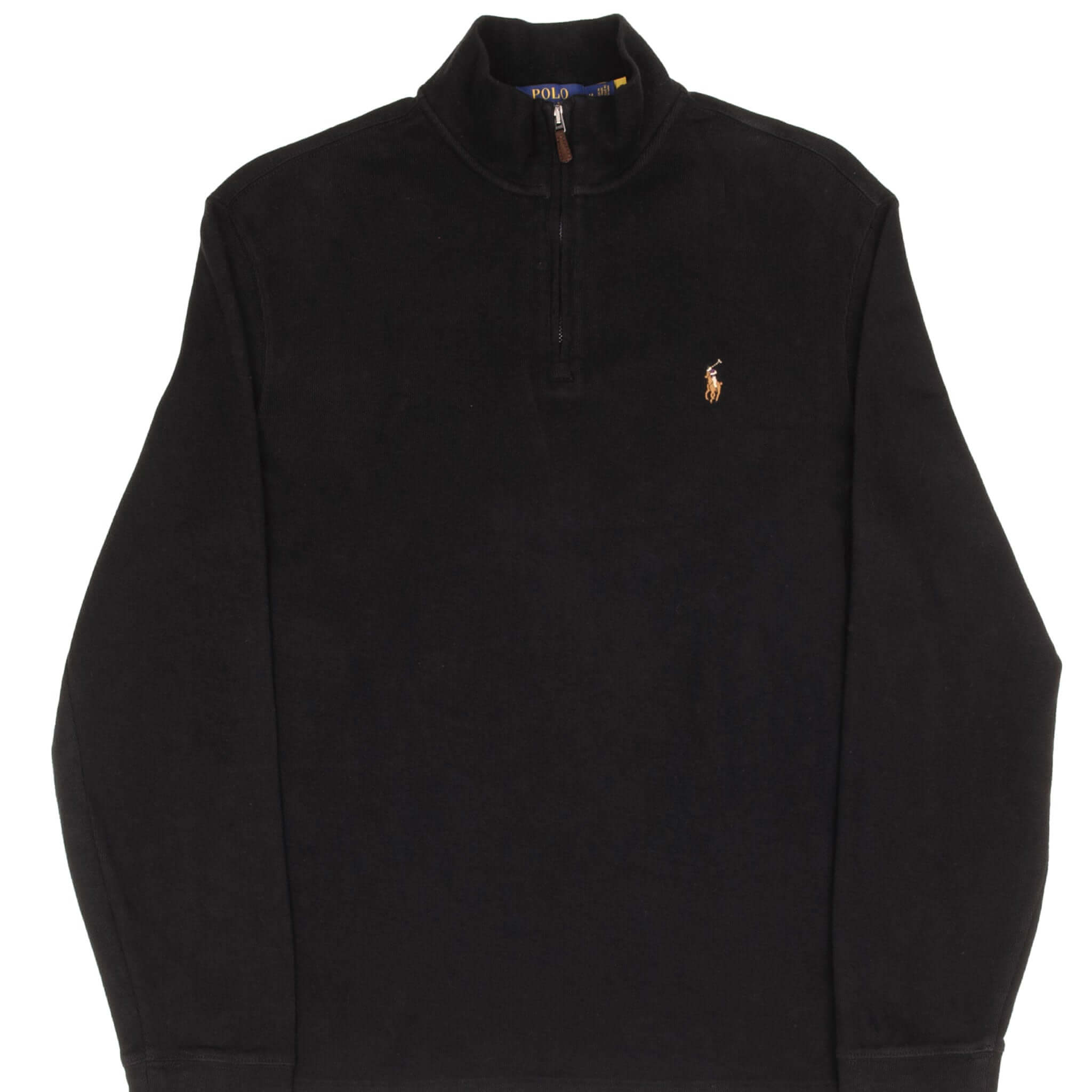 Ralph Lauren Men's Black Quarter Zip Sweater - Medium Size | Casual Pullover for Work, Travel & Outdoor Activities
