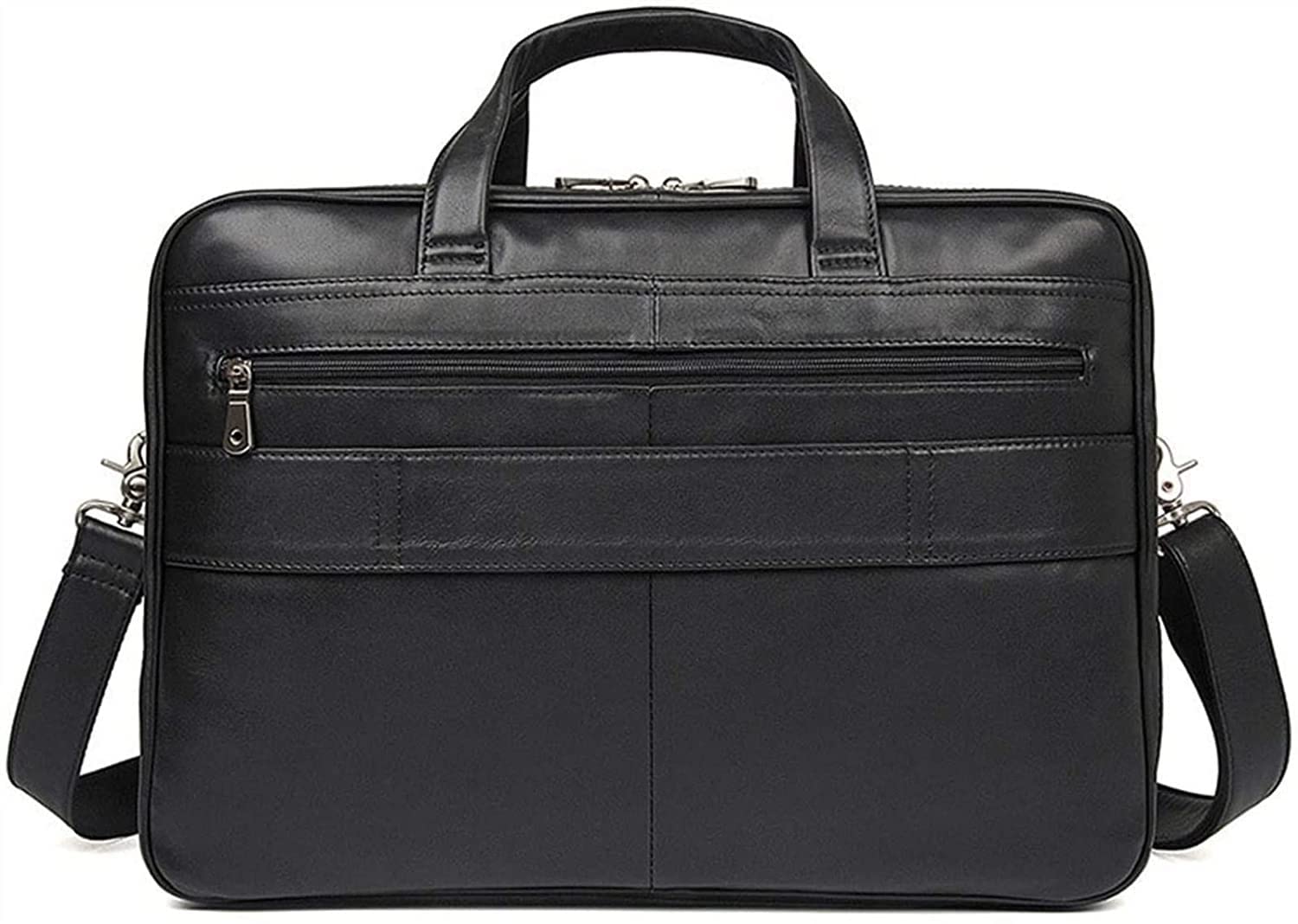 Men's Stylish Black Business Briefcase Messenger Bag - 17 Inch Laptop Shoulder Bag for Work & Travel, 45x32x13cm, Perfect for Office Professionals & Daily Commute