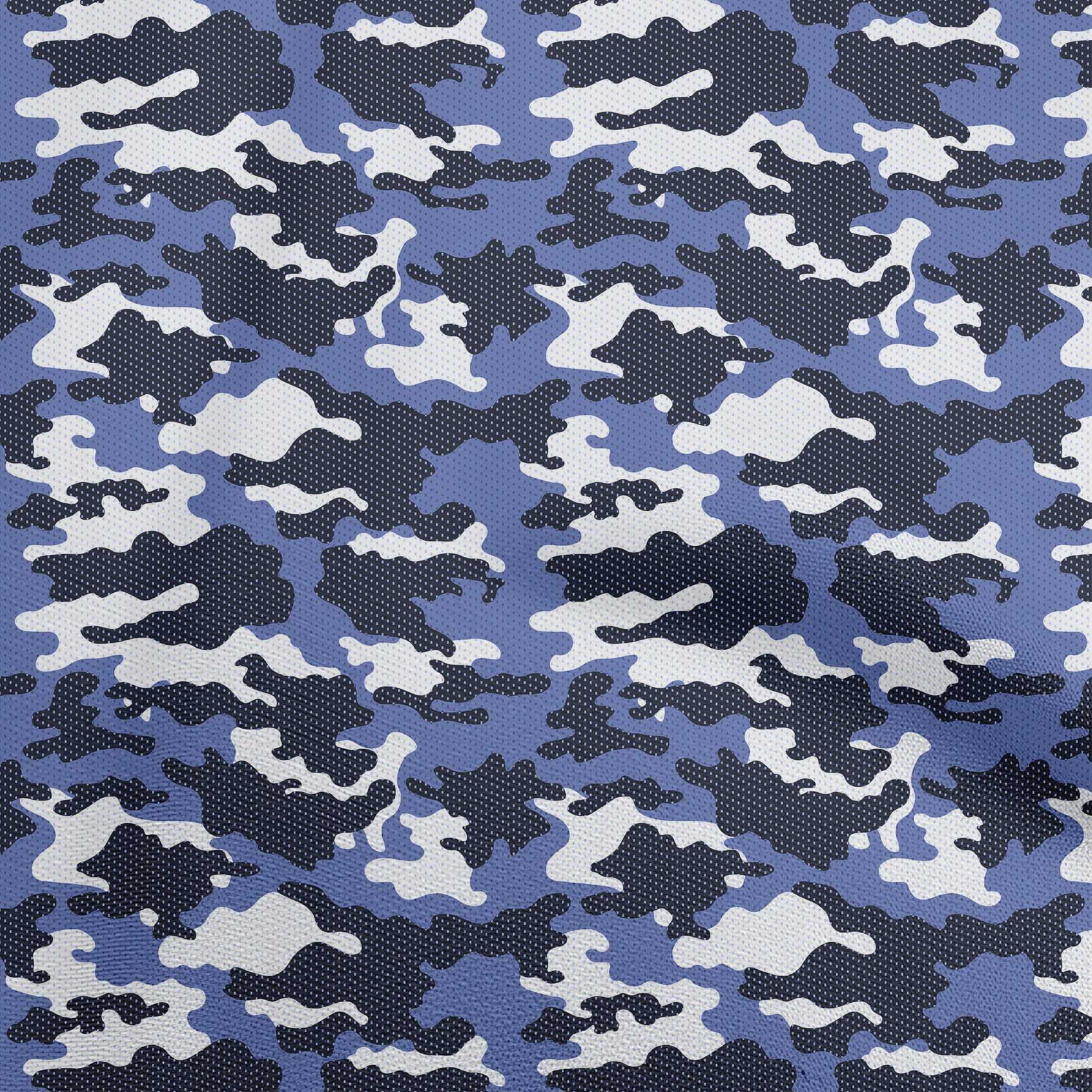 Premium 100% Cotton Jersey Fabric - Medium Blue Camouflage Print, 58 Inch Wide for DIY Clothing & Sewing Projects | Soft, Durable & Breathable Material for T-Shirts, Dresses & Home Decor