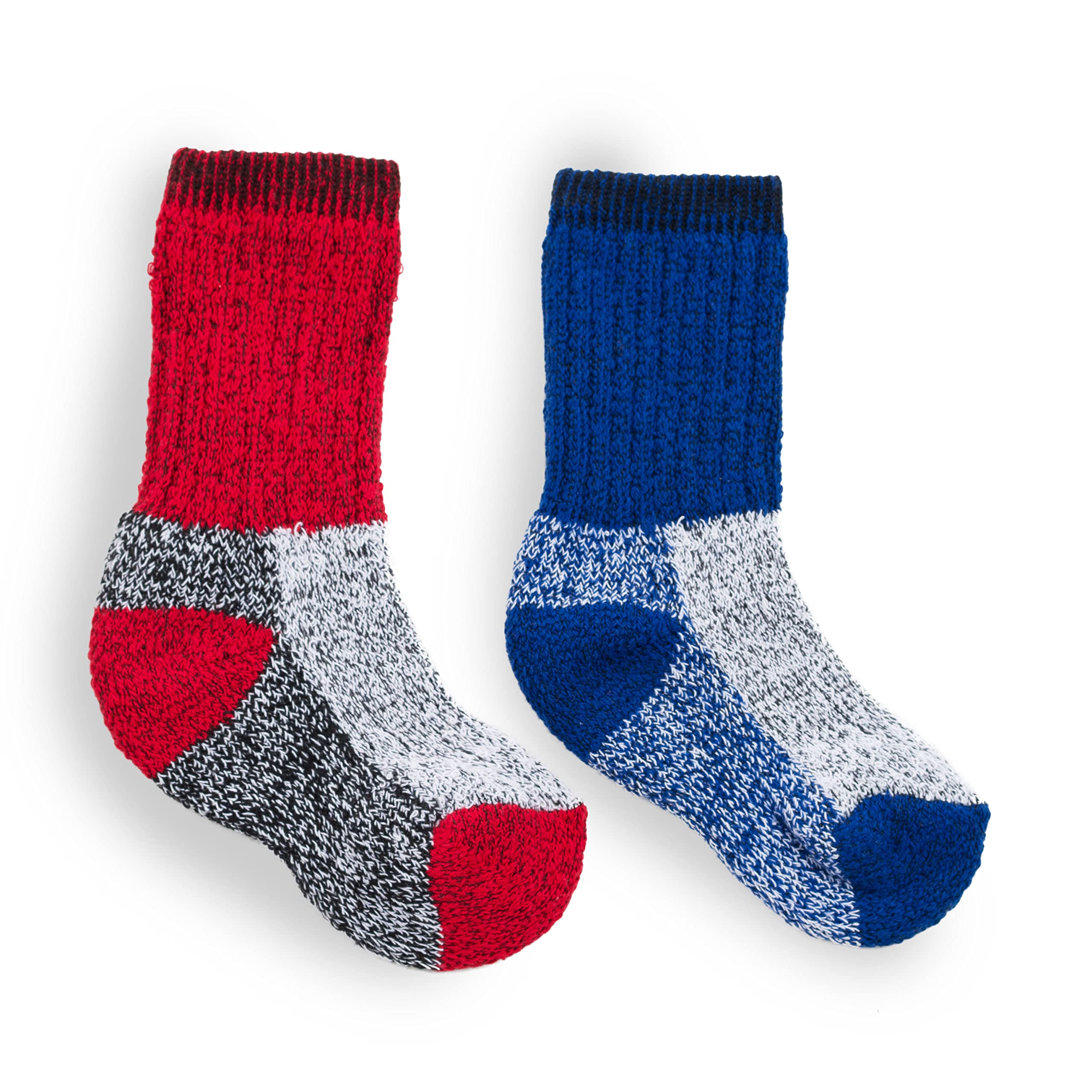 Kids Thermal Socks for Boys & Girls - Warm Winter Boot Socks 2 Pack - Insulated Cold Weather Socks for Outdoor Activities & Snow Play