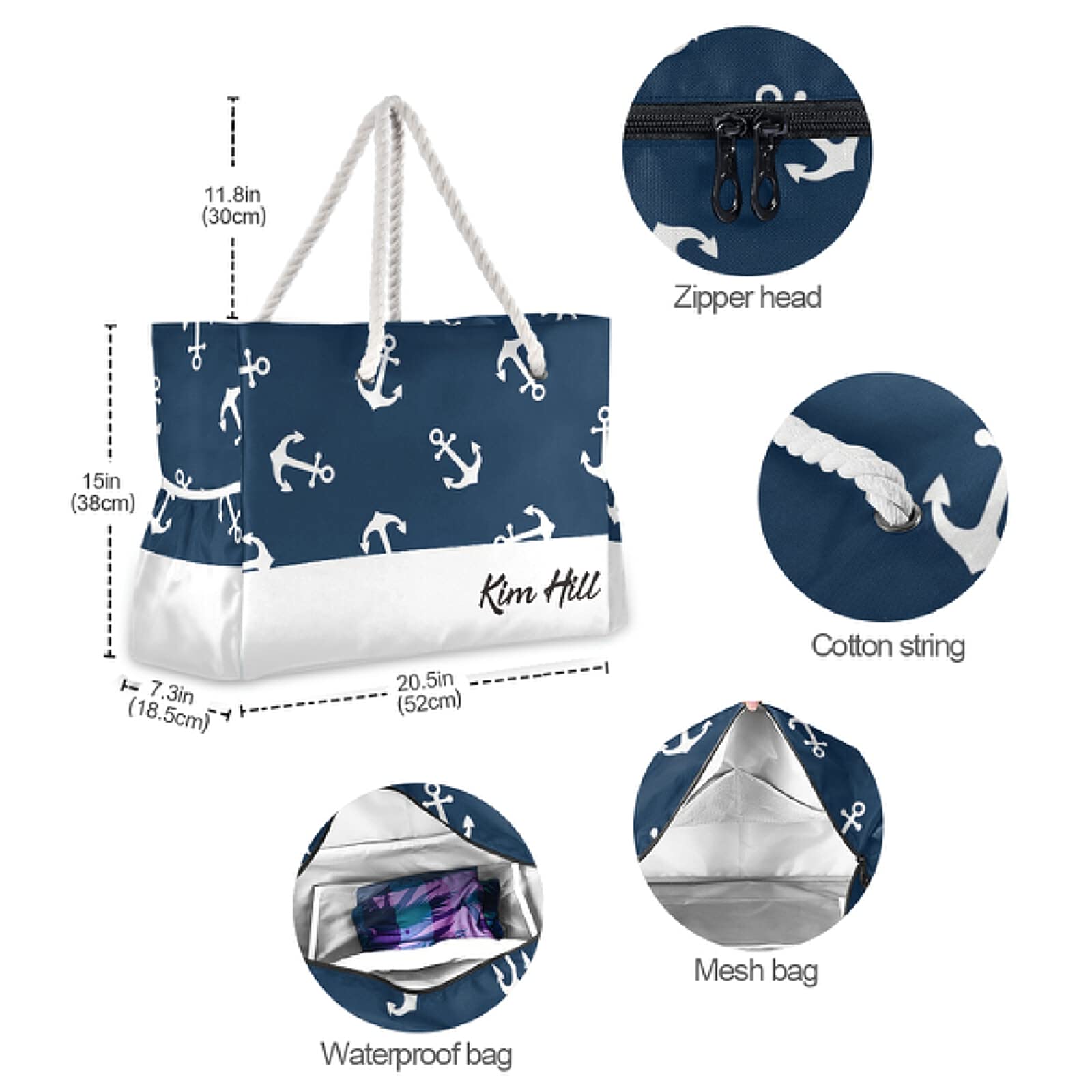 Senya Large Canvas Beach Shoulder Bag - Water Resistant Tote for Women, Gym, Travel & Daily Use | Perfect for Pool, Shopping & Weekend Getaways