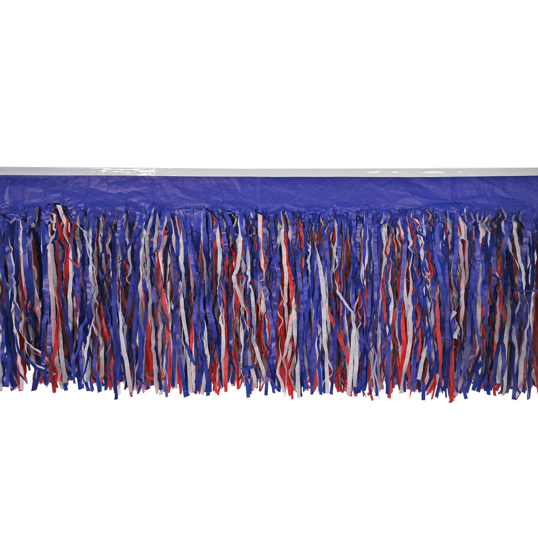 12-Pack Beistle 6-Ply Tissue Fringe Party Decorations - Red, White & Blue Patriotic Streamers for 4th of July, Memorial Day & Independence Day Celebrations