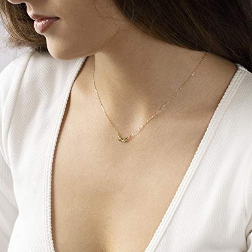 MEVECCO 18K Gold Filled Angel Wings Pendant Necklace - Tiny Guardian Angel Charm Jewelry for Women | Dainty Minimalist Necklace for Everyday Wear, Gift Giving & Special Occasions