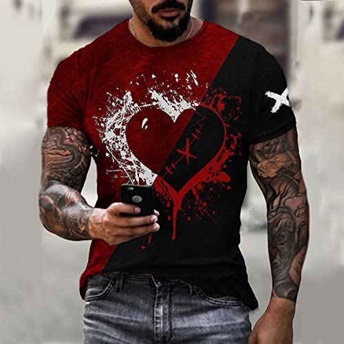 Men's Muscle Fit Short Sleeve Graphic Print Sweatshirt - Gym Workout & Casual Streetwear Fashion T-Shirt for Fitness Enthusiasts
