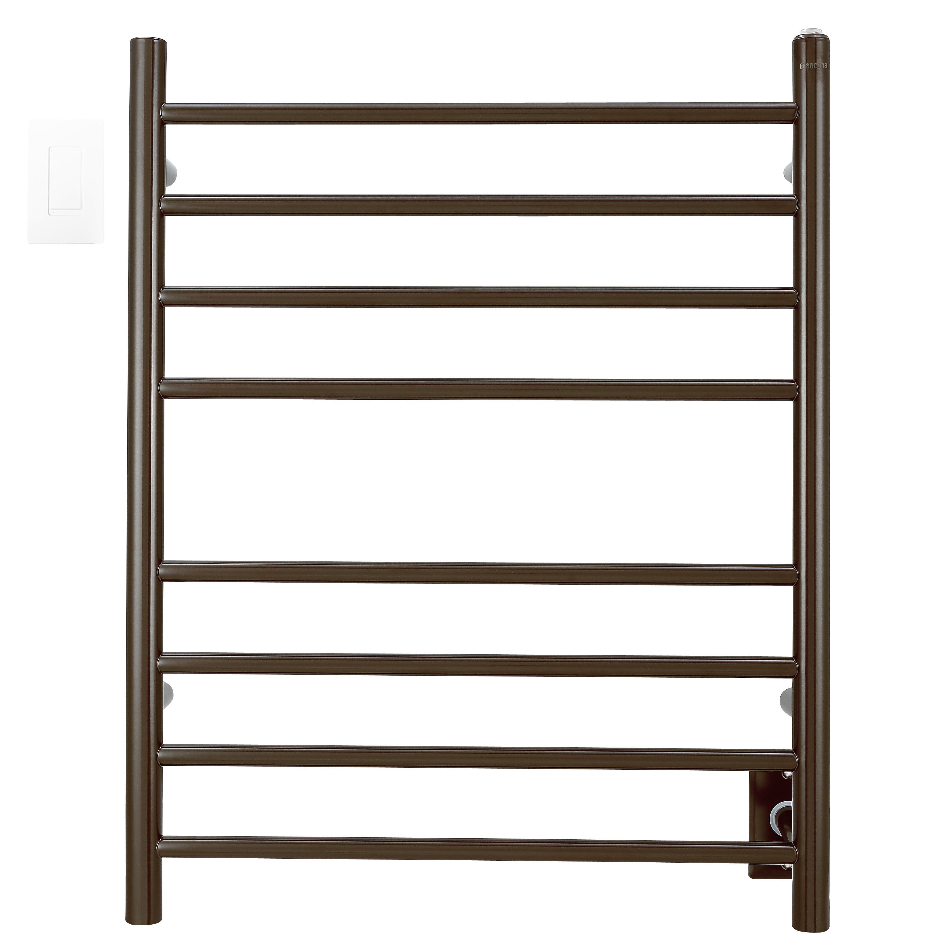Ancona Prestige Dual 8 Bar Hardwired & Plug-in Bathroom Towel Warmer with WiFi Timer - Oil Rubbed Bronze Finish for Spa, Luxury Hotels & Home Bathrooms