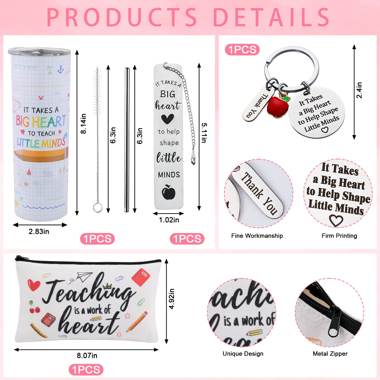Best Teacher Appreciation Gift Set - 20oz Insulated Tumbler for Women | Perfect for Mother's Day & Thank You Gifts