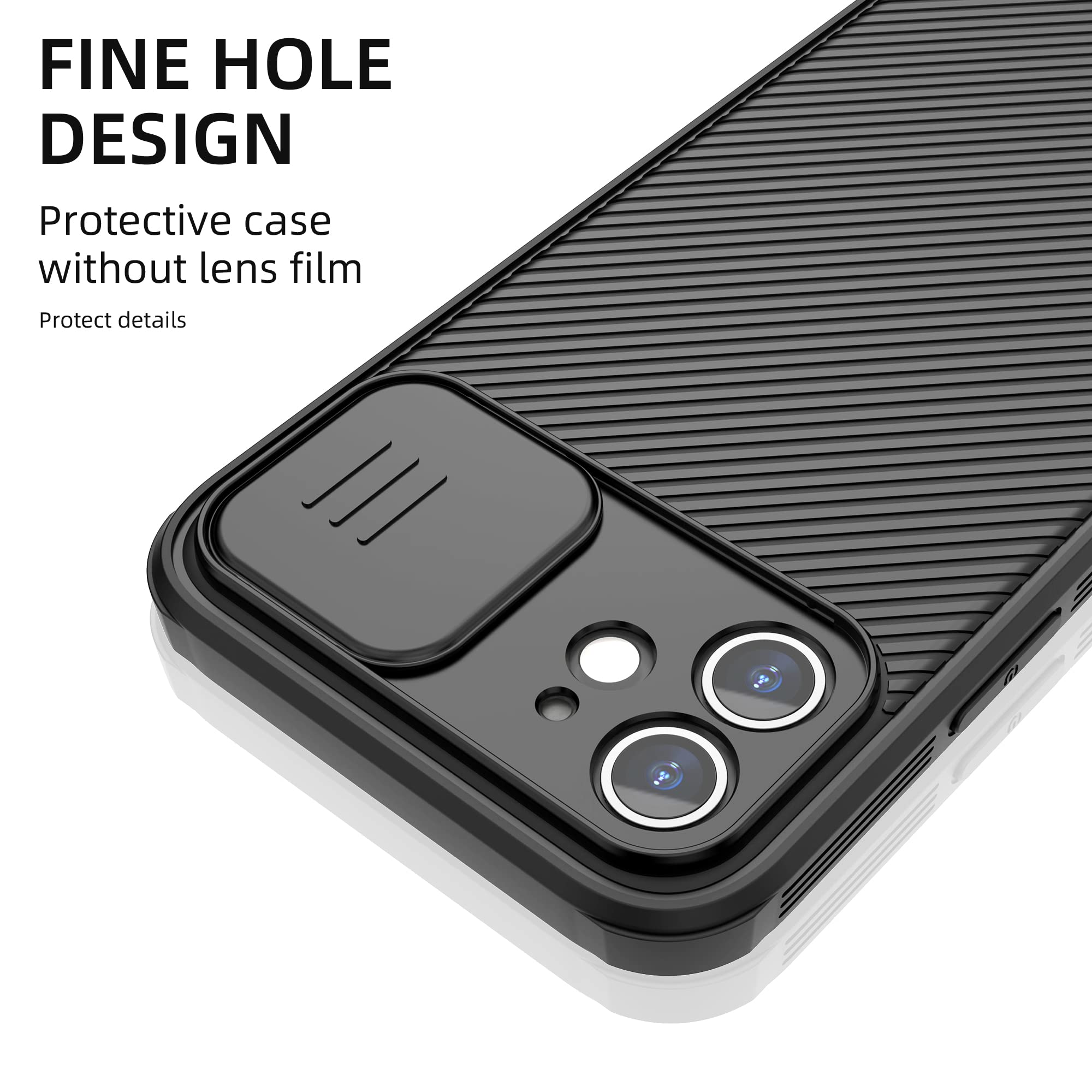 Hitaoyou Magnetic iPhone 12 Case with Slide Camera Cover - Slim Magsafe Compatible Protective Case for iPhone 12 (6.1 Inch) - Black | Perfect for Wireless Charging & Camera Protection in Daily Use, Travel & Outdoor Activities
