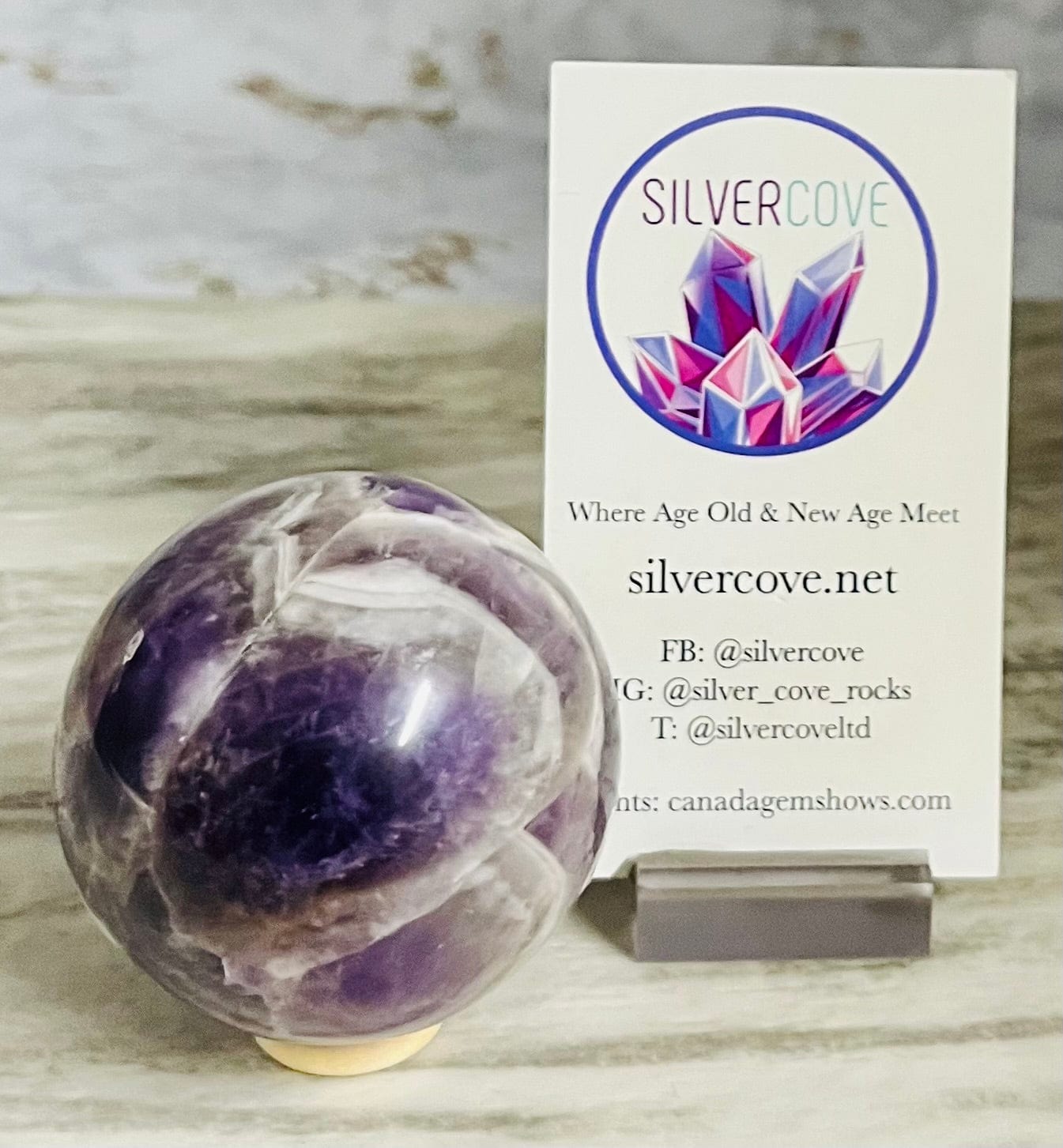 Natural Chevron Amethyst Sphere - Healing Crystal for Meditation, Yoga & Home Decor | 3.5 Inch Purple Geode Stone for Spiritual Energy & Chakra Balancing