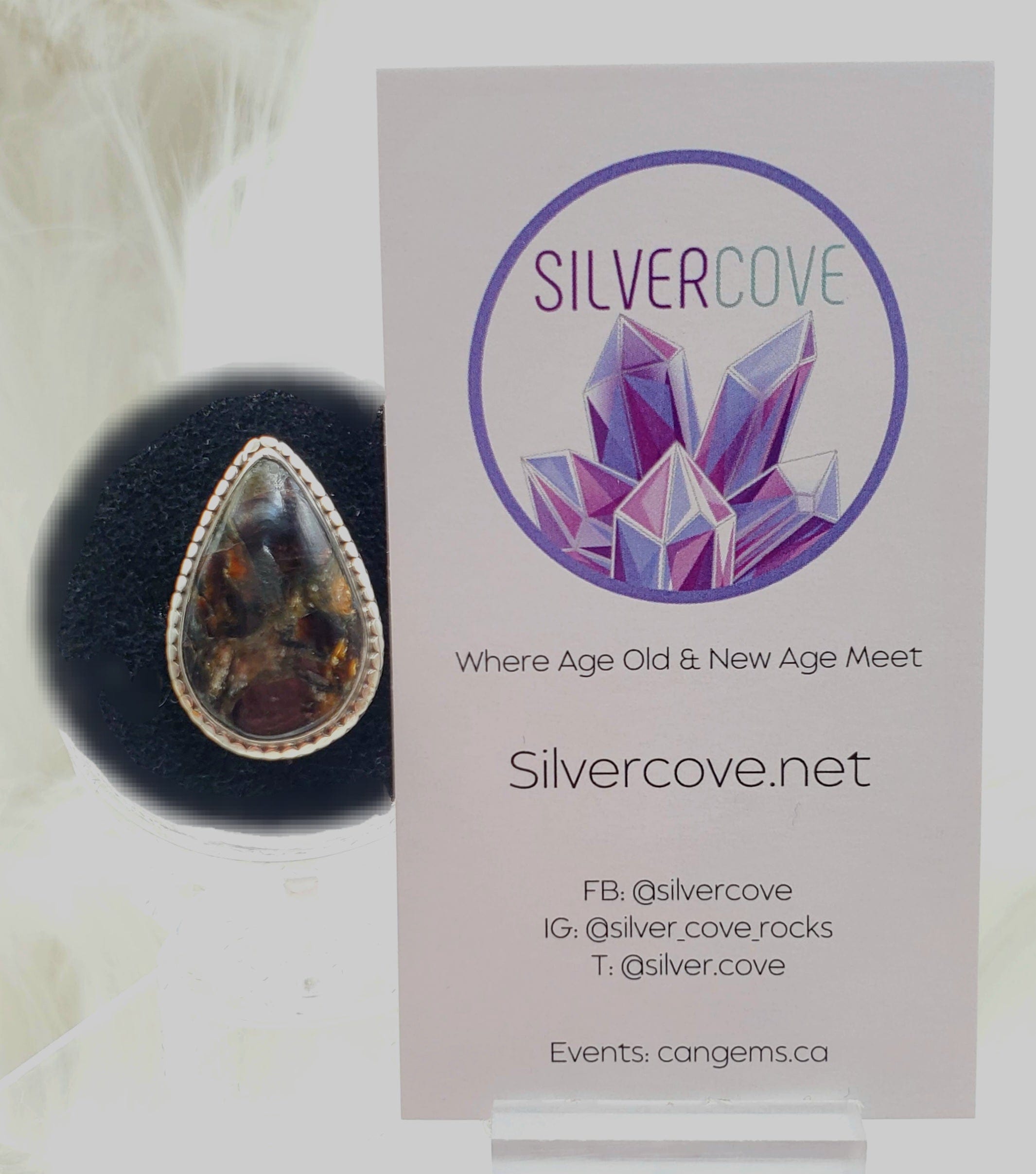 Canadian Staurolite & Garnet Sterling Silver Ring - Size 6.75 - Elegant Jewelry for Women, Perfect for Weddings, Anniversaries & Special Occasions