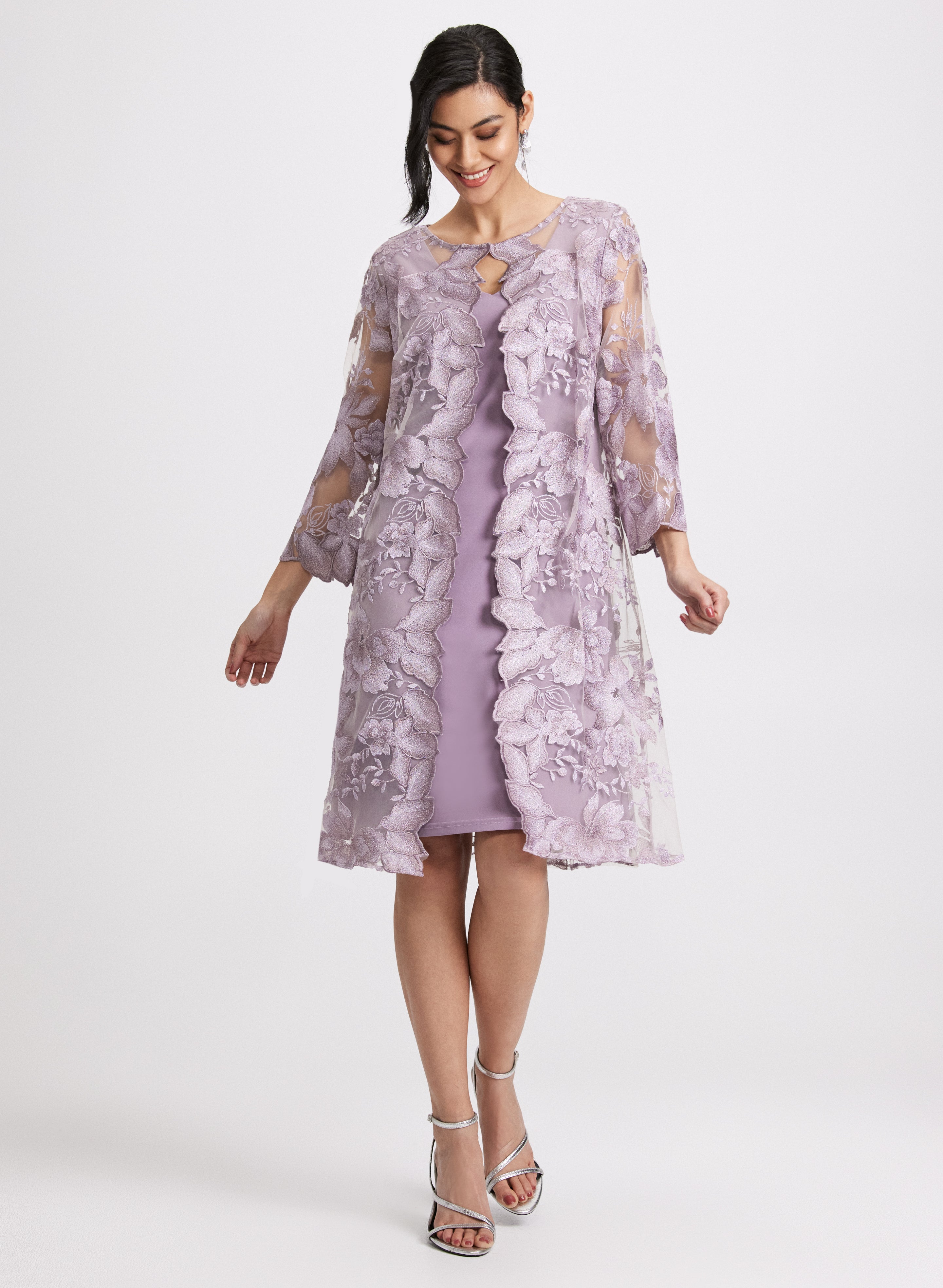 Floral Embroidered Illusion Dress - Elegant Sheer Lace Maxi Dress for Women | Perfect for Weddings, Parties & Special Occasions