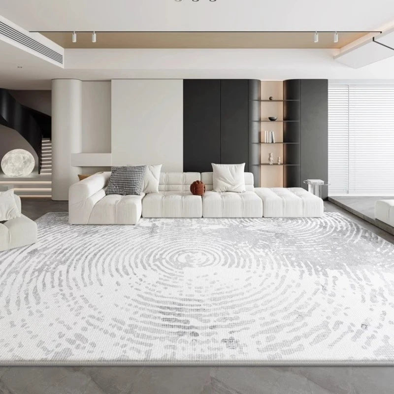 Chanel Velvet Abstract Geometric Waterproof Area Rug - Soft Non-Slip Living Room Carpet for Home Decor, Bedroom, Office