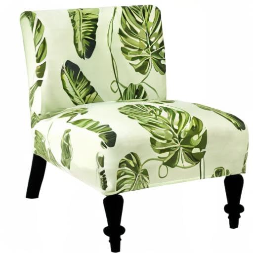 Eco-Friendly Removable Washable Armless Chair Slipcover - Printed Accent Furniture Protector for Living Room, Dining Room, Hotel - Perfect for Home Decor & Guest Seating