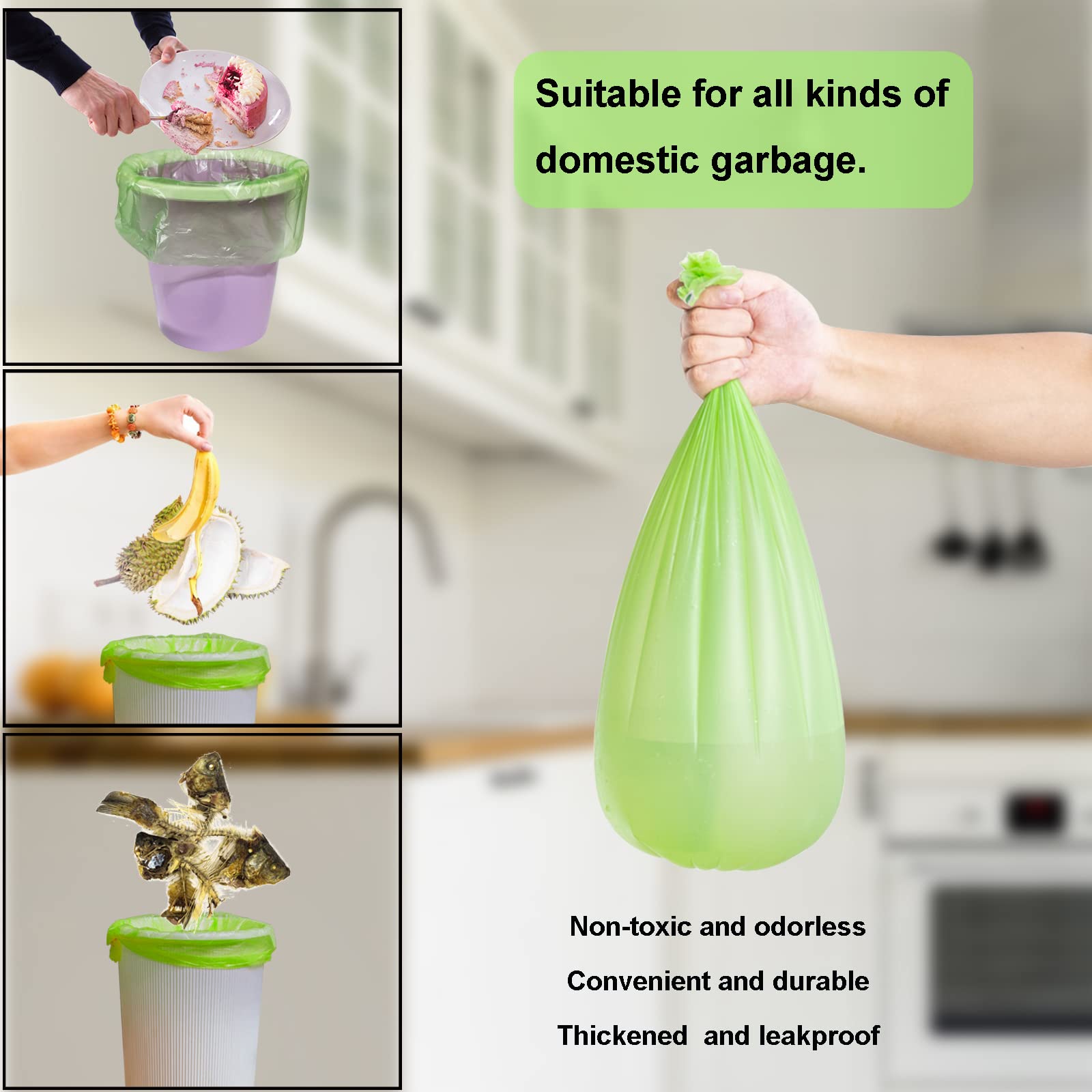 8 Gallon Biodegradable Trash Bags - Eco-Friendly Medium Garbage Bags for Kitchen, Bathroom & Office - Compostable & Recyclable Waste Bags for Sustainable Living