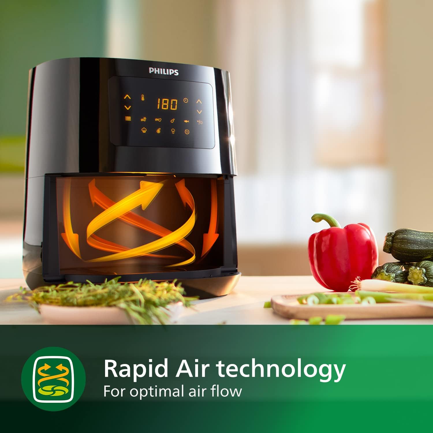 Philips Essential AirFryer XXL 4.1L Digital Air Fryer with Rapid Air Technology - 1400W for Healthy Oil-Free Cooking - Perfect for Family Meals, Snacks & Quick Dinners
