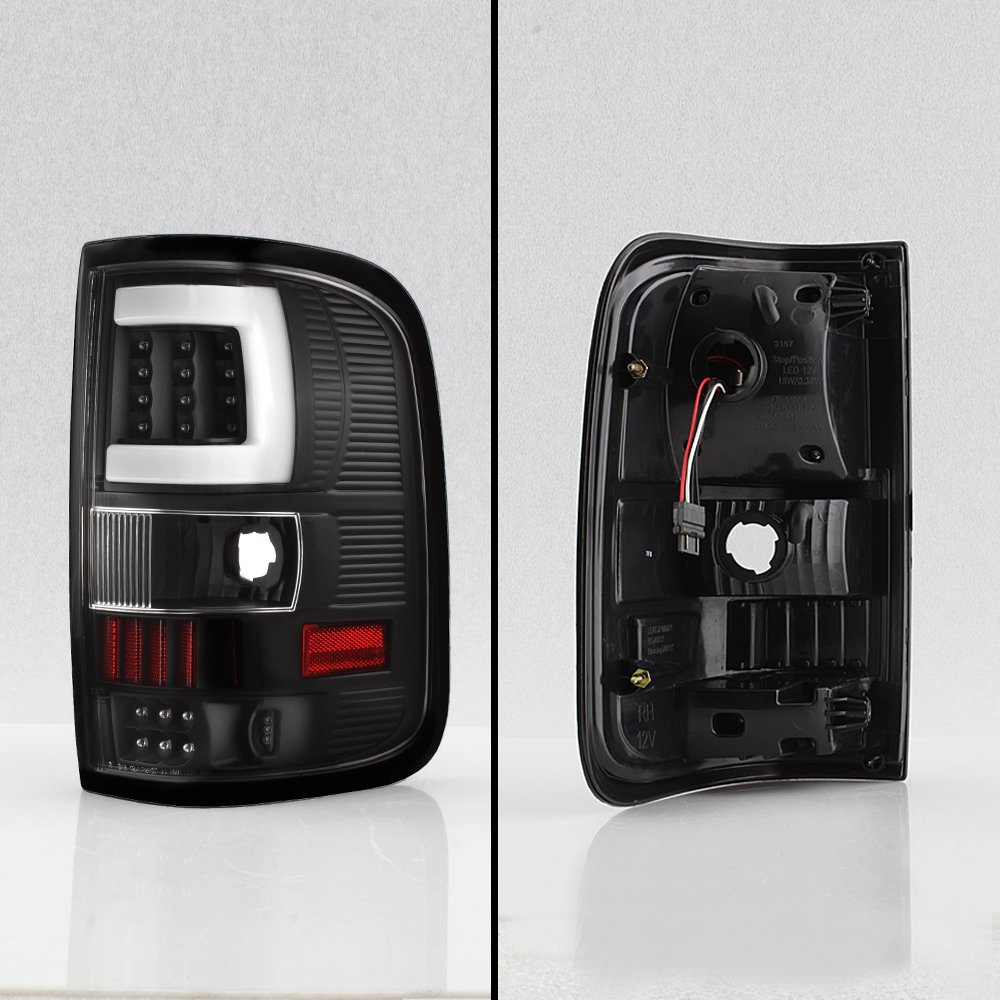 AKKON LED Tail Lights for 2004-2008 Ford F150 - Black Smoke Tube Style Brake Lamps Replacement Set (Enhance Visibility & Style for Night Driving & Off-Road Adventures)