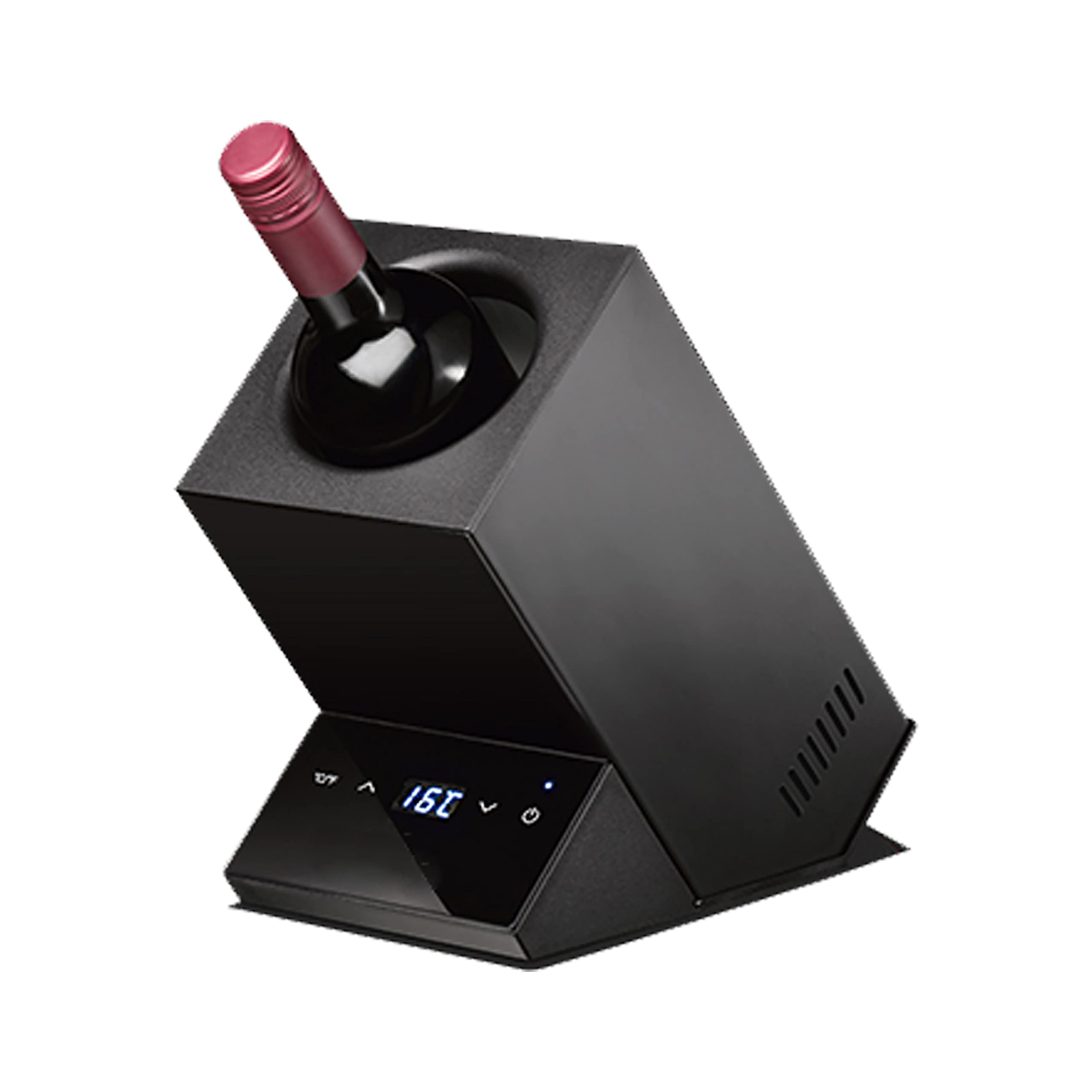 Equator 110V/12V Portable Electric Wine Chiller - Single Bottle Cooler for Red, White Wine & Water (750mL) | Rechargeable Stainless Steel Body | 24-Hour Cooling | Perfect for Parties, Picnics, Camping & Gifts (Black)