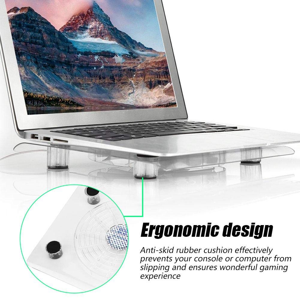 Ultra Quiet USB Laptop Cooling Pad with 6 RGB LED Fans - Adjustable Ergonomic Stand for Gaming Laptops, PS3, PC (Ideal for Gaming, Office Work & Long Computing Sessions)