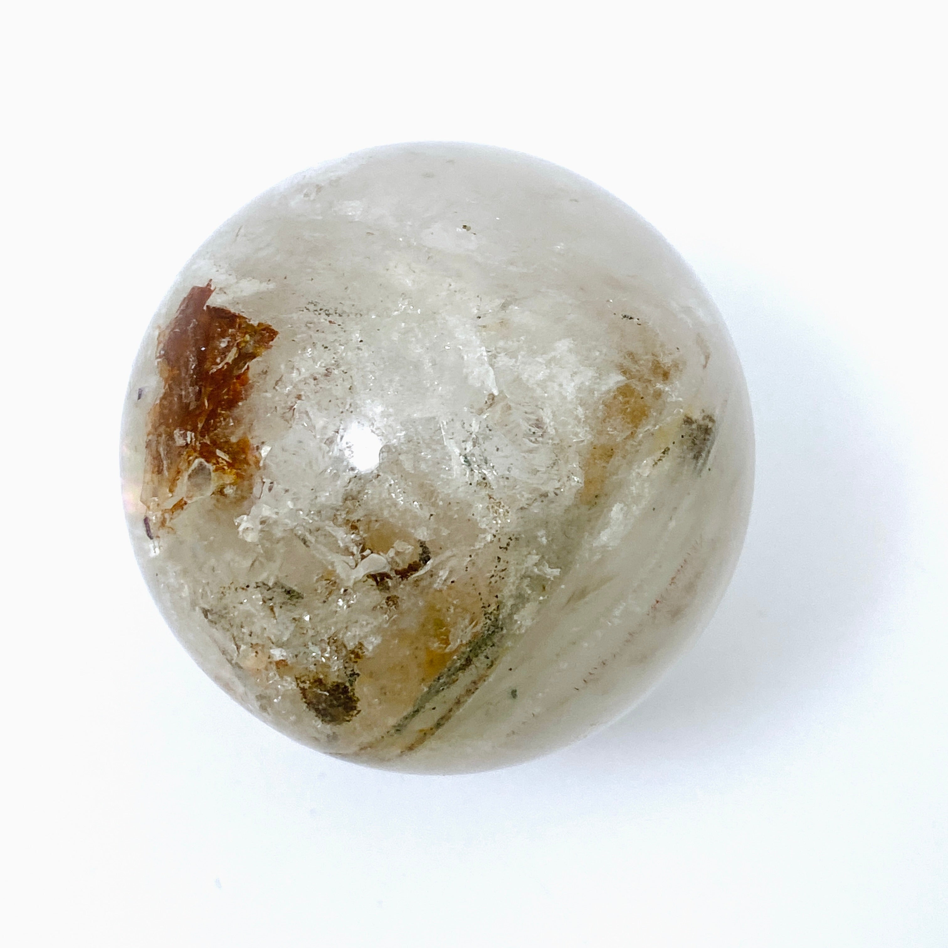 Enhydro Quartz Sphere EQS 01 - Natural Crystal with Water Bubble Inclusion - Perfect for Meditation, Energy Healing & Home Decor