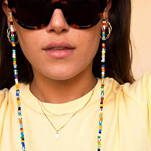 Jovono Stylish Beaded Eyeglass Chain & Mask Holder - Adjustable Eyewear Lanyard for Women | Perfect for Reading Glasses, Sunglasses & Face Masks (Office, Travel, Daily Use)
