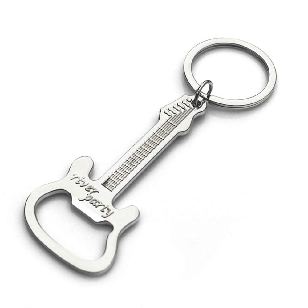 Premium Alloy Guitar-Shaped Beer & Wine Bottle Opener - Keychain, Corkscrew & Household Tool - Perfect for Parties, Camping & Gifts