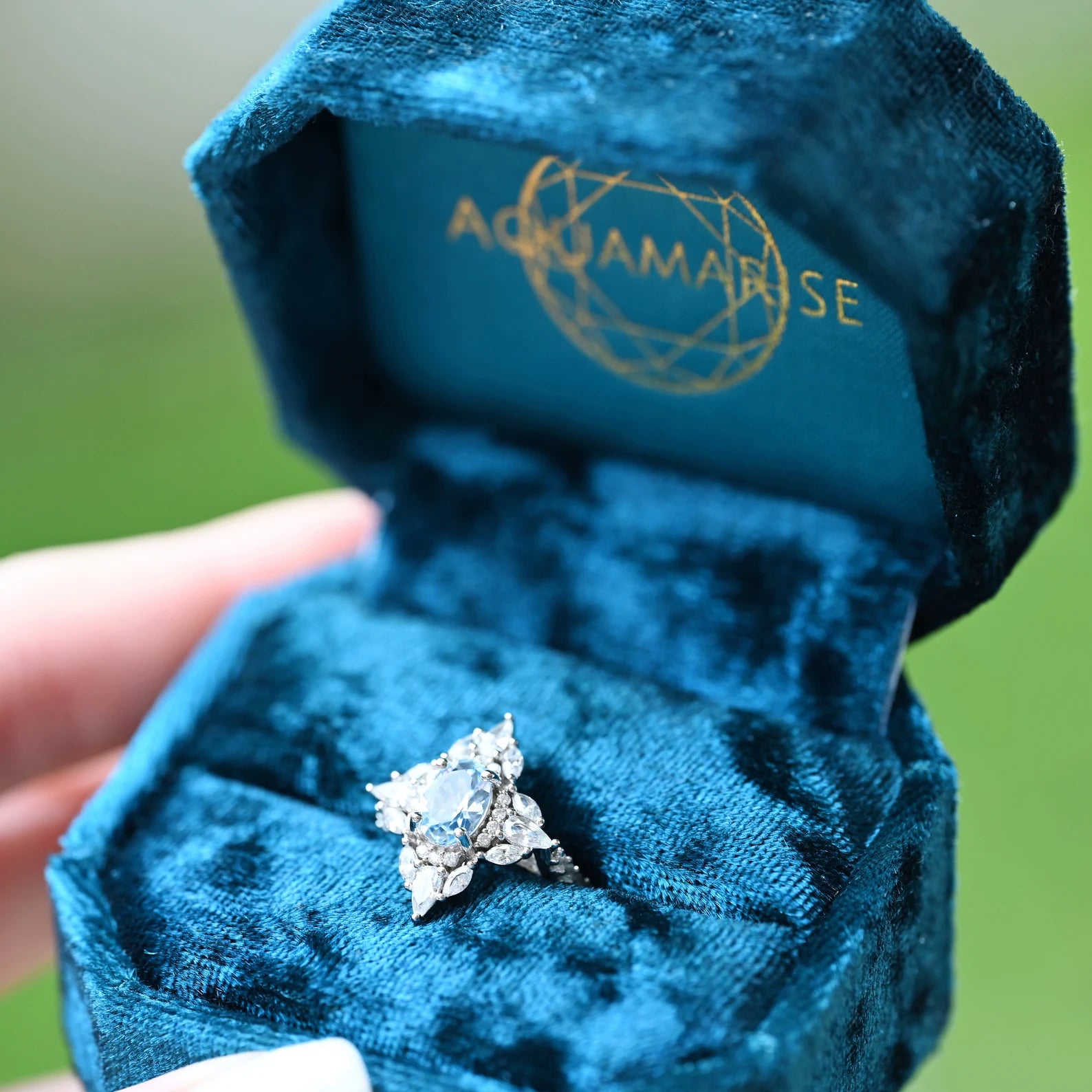 Stella North Star Aquamarine Ring - Sterling Silver Jewelry for Women, Elegant Birthstone Gift for March, Anniversary & Valentine's Day | Perfect for Everyday Wear & Special Occasions