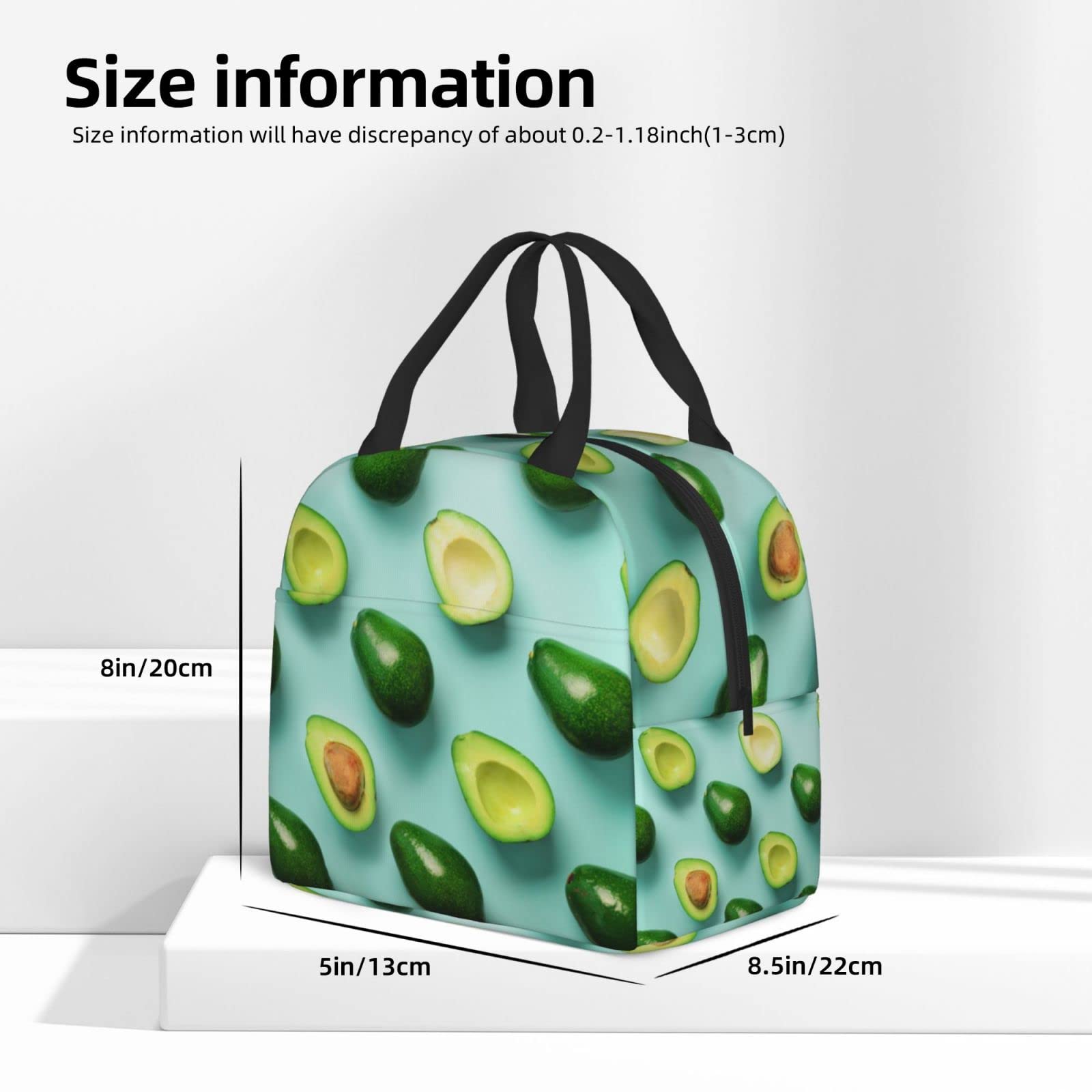 Insulated Avocado Lunch Box - Reusable Eco-Friendly Lunch Bag for Women & Men, Perfect for Office, Camping, Hiking, Picnic, Beach & Travel - Keep Food Fresh On The Go