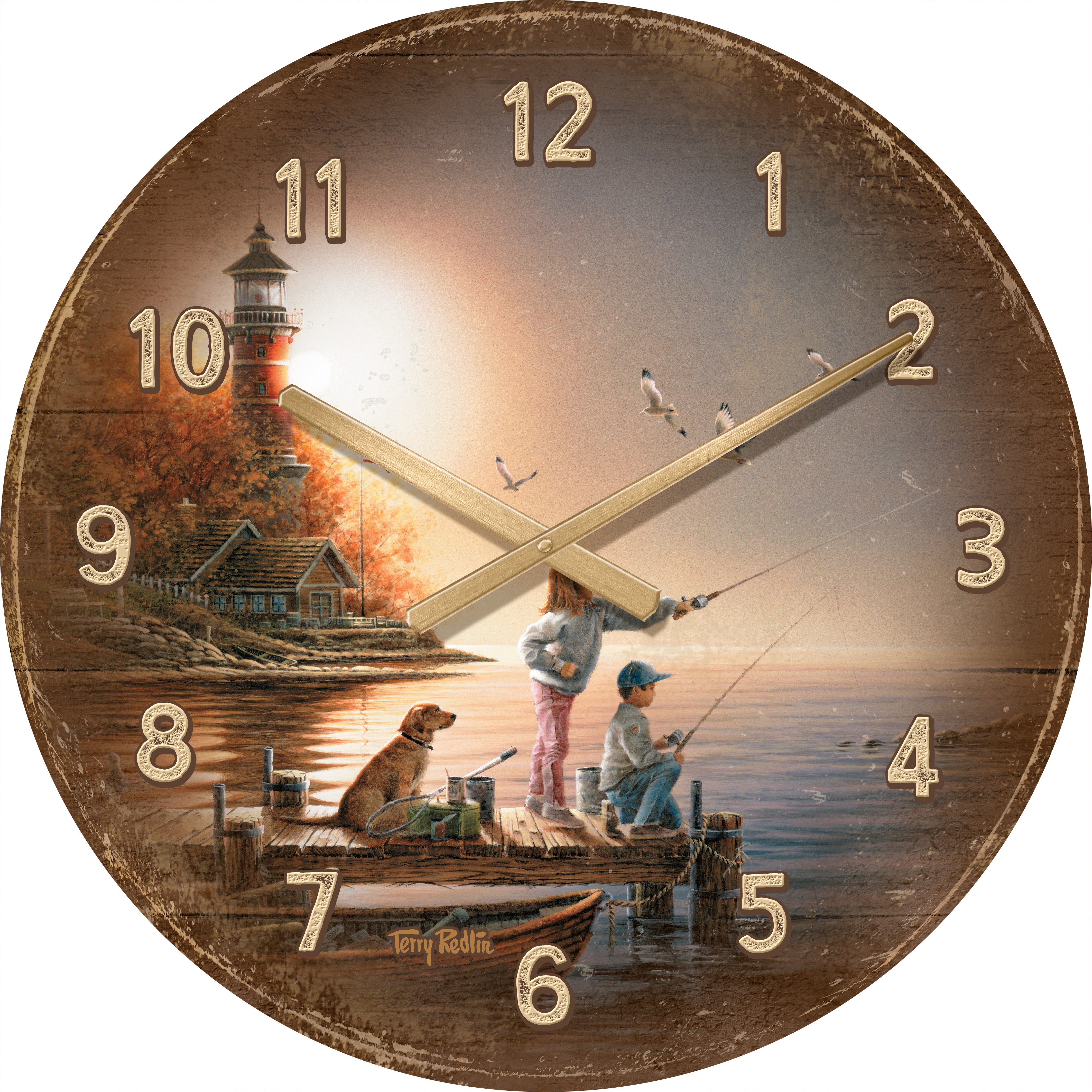 Vintage 21-Inch Round Wall Clock - From Sea to Shining Sea Design - Perfect for Home, Office & Classroom Decor